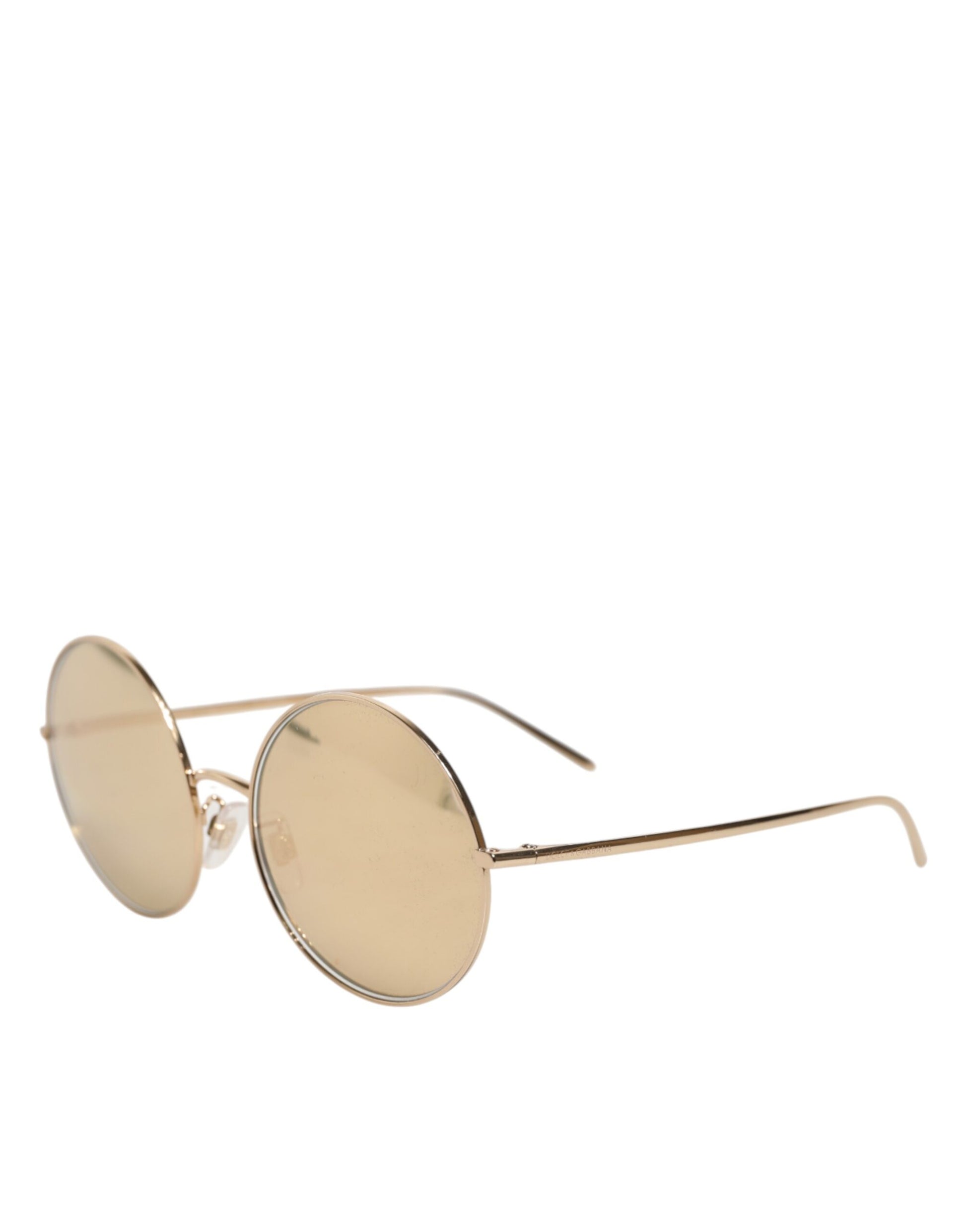 Dolce & Gabbana Gold Metal Round Shades Eyewear Sunglasses Curated Luxury Accessories by Orvyn