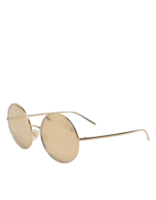 Dolce & Gabbana Gold Metal Round Shades Eyewear Sunglasses Curated Luxury Accessories by Orvyn