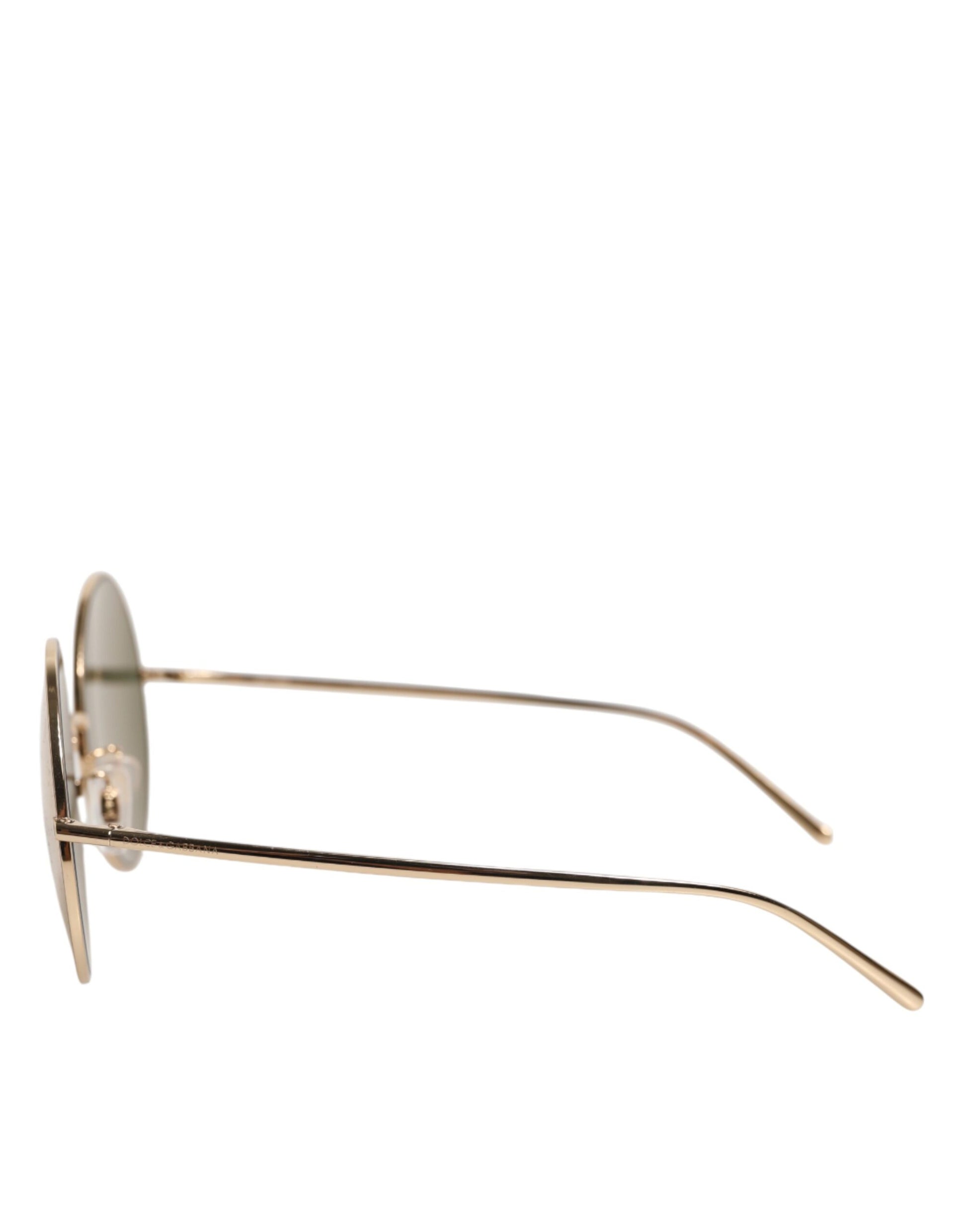 Dolce & Gabbana Gold Metal Round Shades Eyewear Sunglasses Curated Luxury Accessories by Orvyn