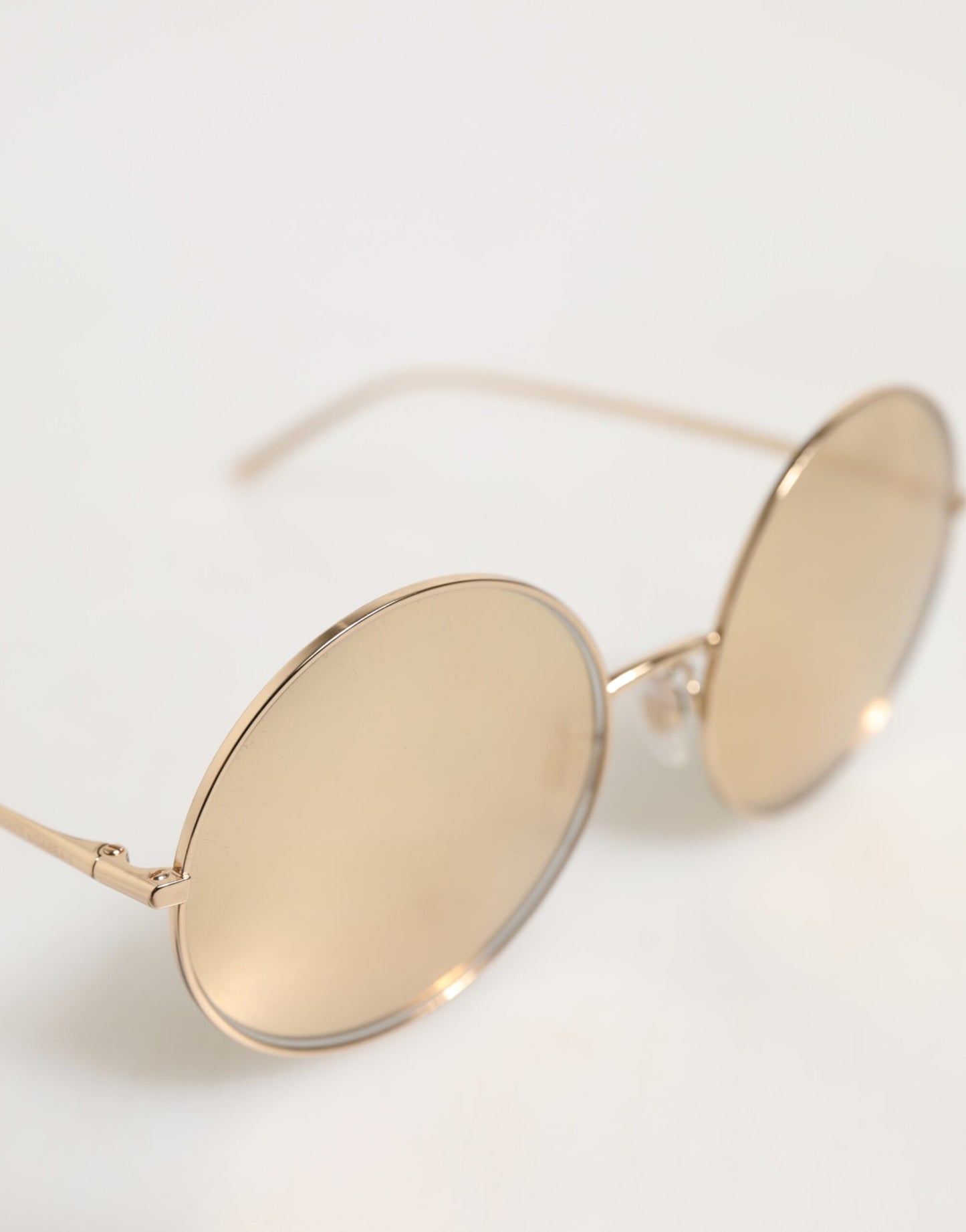 Dolce & Gabbana Gold Metal Round Shades Eyewear Sunglasses Curated Luxury Accessories by Orvyn