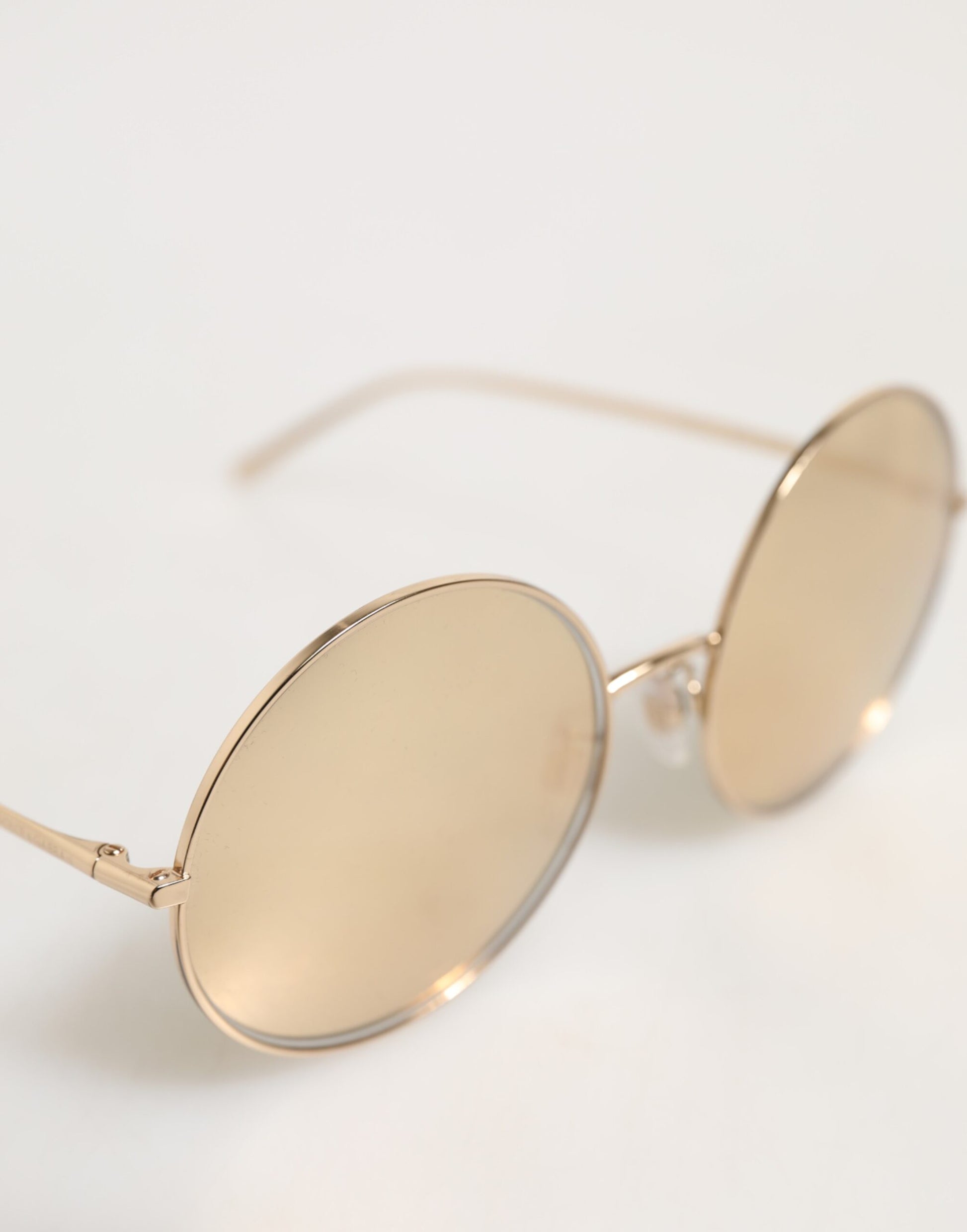 Dolce & Gabbana Gold Metal Round Shades Eyewear Sunglasses Curated Luxury Accessories by Orvyn