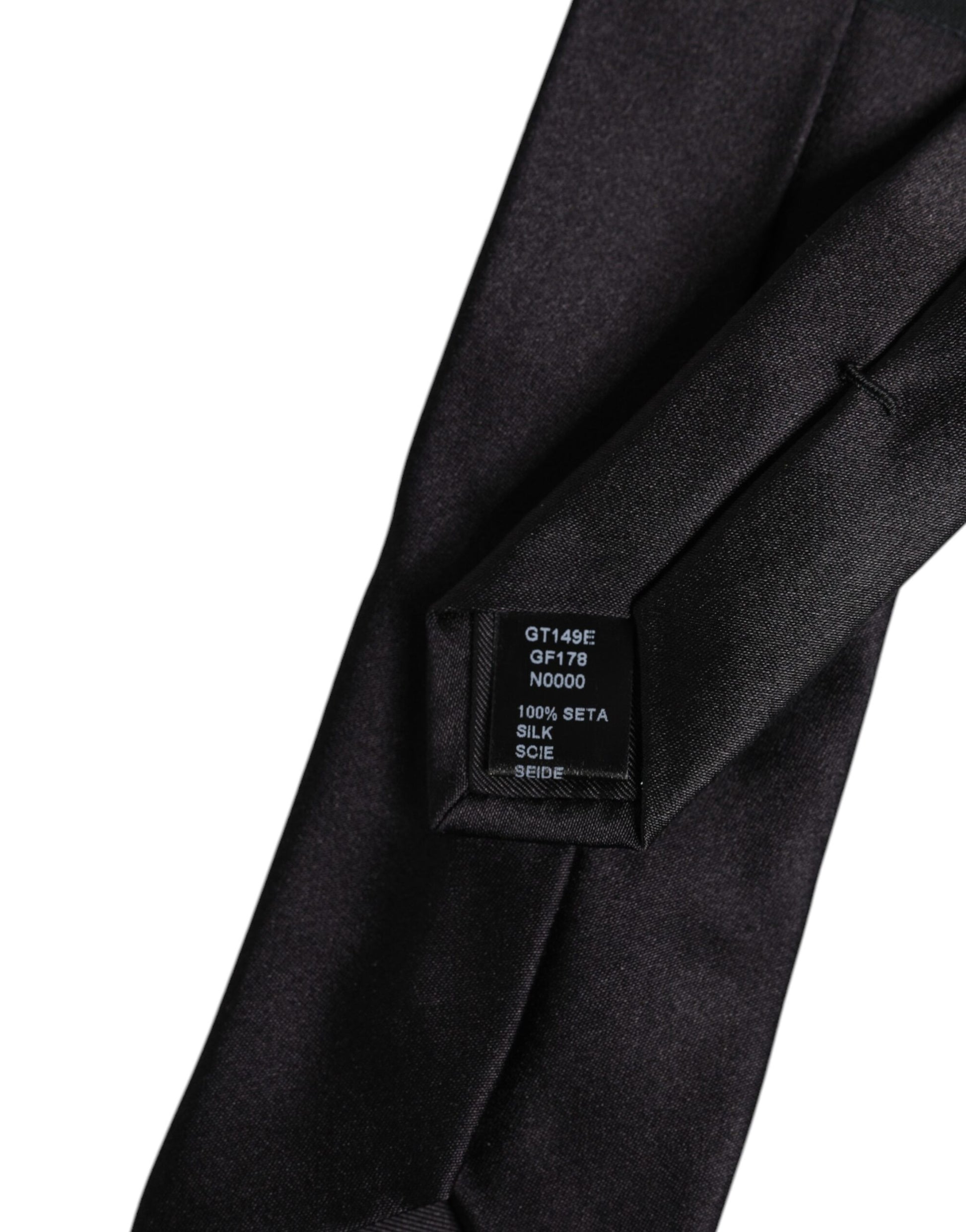 Dolce & Gabbana Black Safety Pins Silk Adjustable Necktie Accessory Tie Curated Luxury Accessories by Orvyn