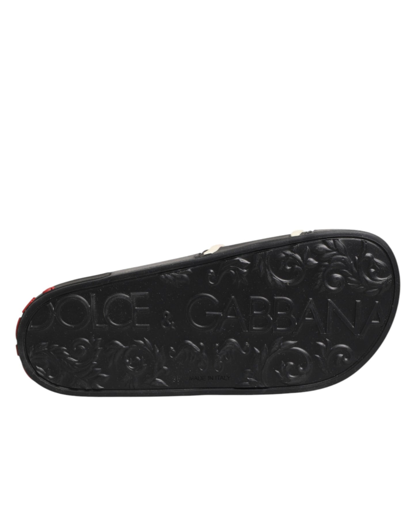 Dolce & Gabbana Black Rubber Slides Sandals Beachwear Shoes Curated Luxury Accessories by Orvyn