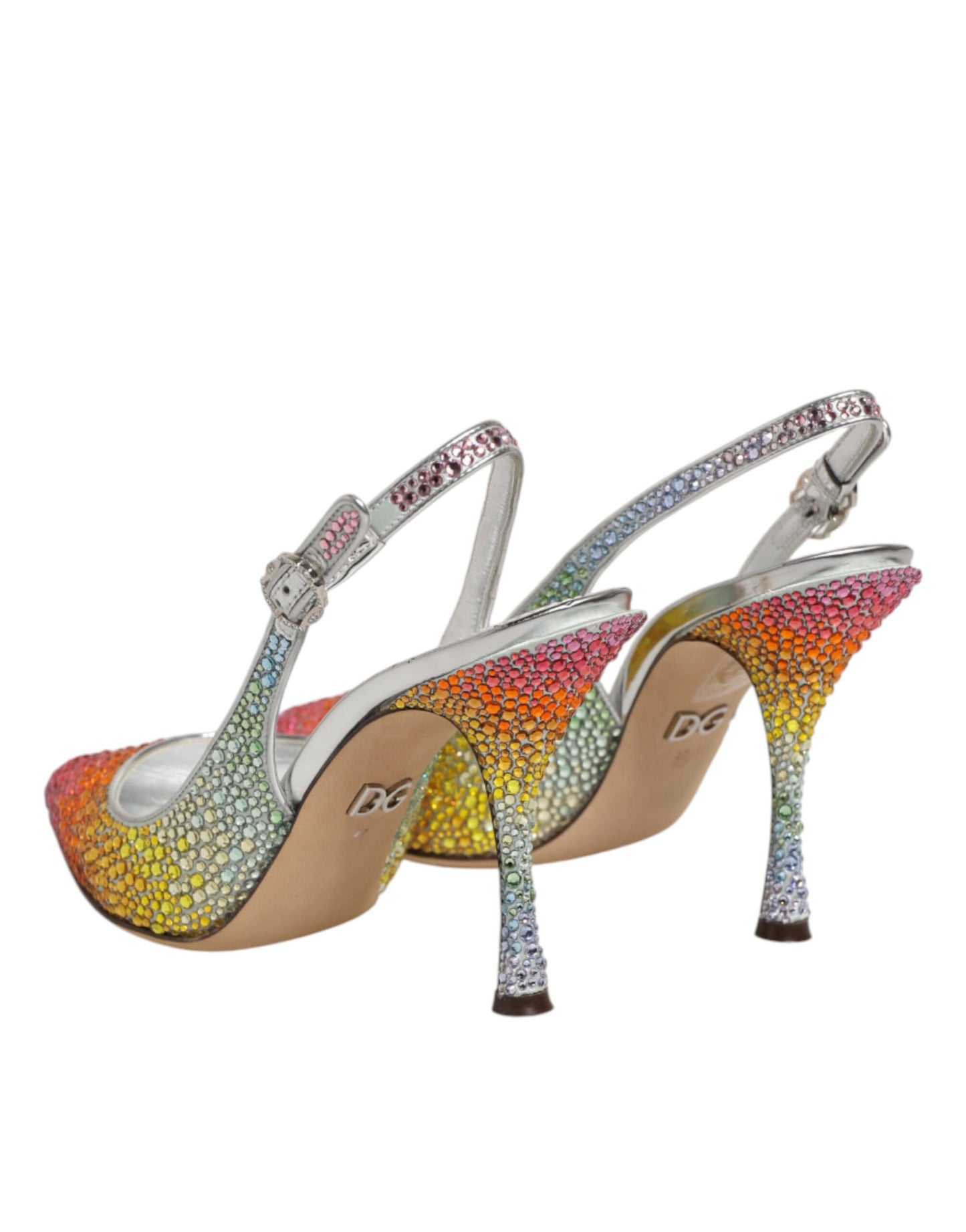 Dolce & Gabbana Multicolor Sequin Slingback Pumps Shoes Curated Luxury Accessories by Orvyn