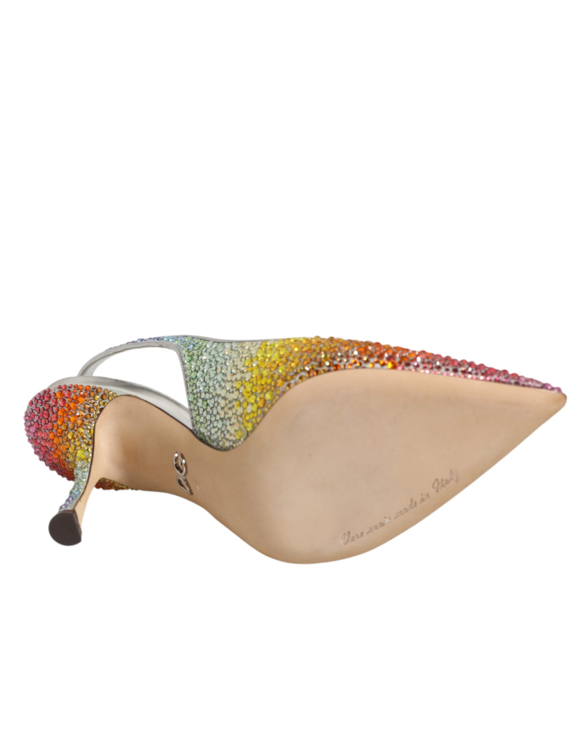 Dolce & Gabbana Multicolor Sequin Slingback Pumps Shoes Curated Luxury Accessories by Orvyn