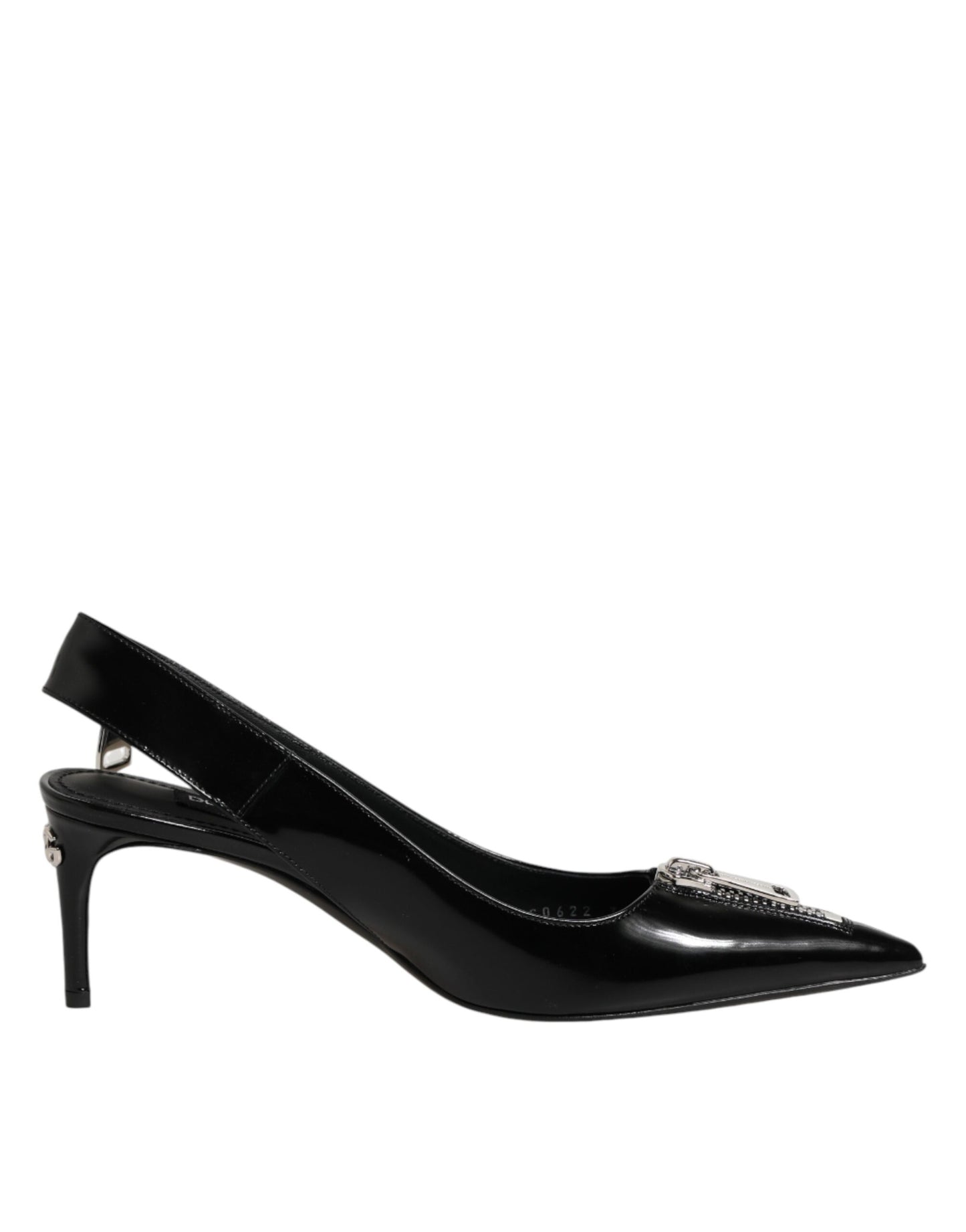 Dolce & Gabbana Black Zipper Leather Heels Slingbacks Shoes Curated Luxury Accessories by Orvyn