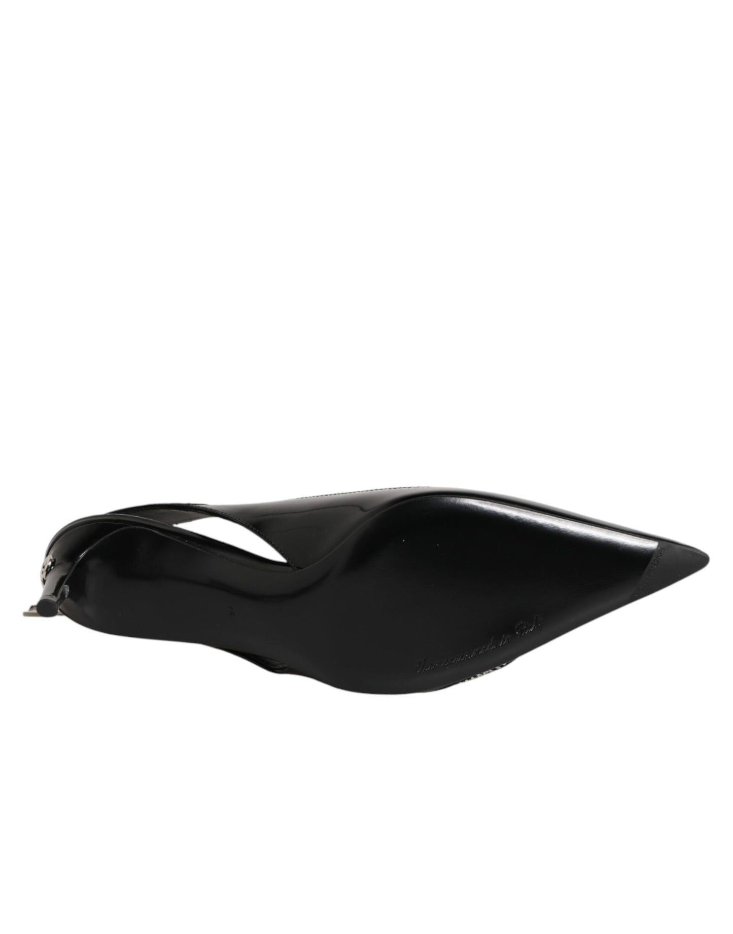 Dolce & Gabbana Black Zipper Leather Heels Slingbacks Shoes Curated Luxury Accessories by Orvyn
