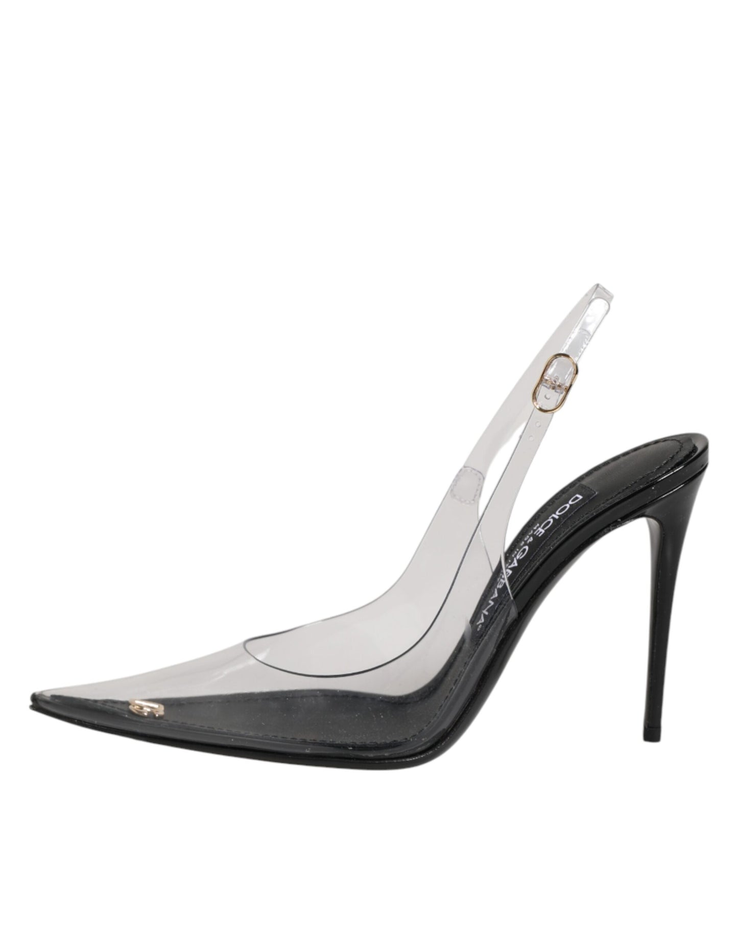 Dolce & Gabbana Black Leather Clear PVC Slingback Pumps Shoes Curated Luxury Accessories by Orvyn