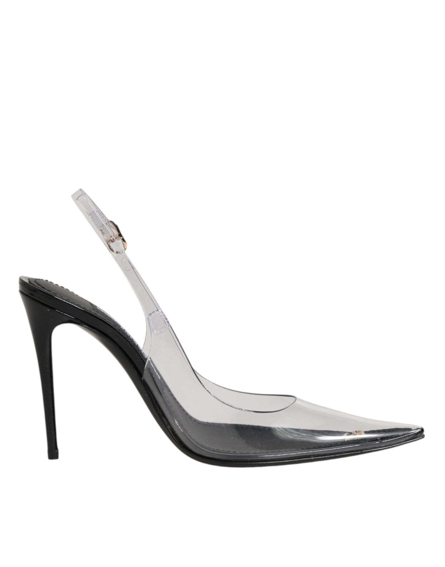 Dolce & Gabbana Black Leather Clear PVC Slingback Pumps Shoes Curated Luxury Accessories by Orvyn