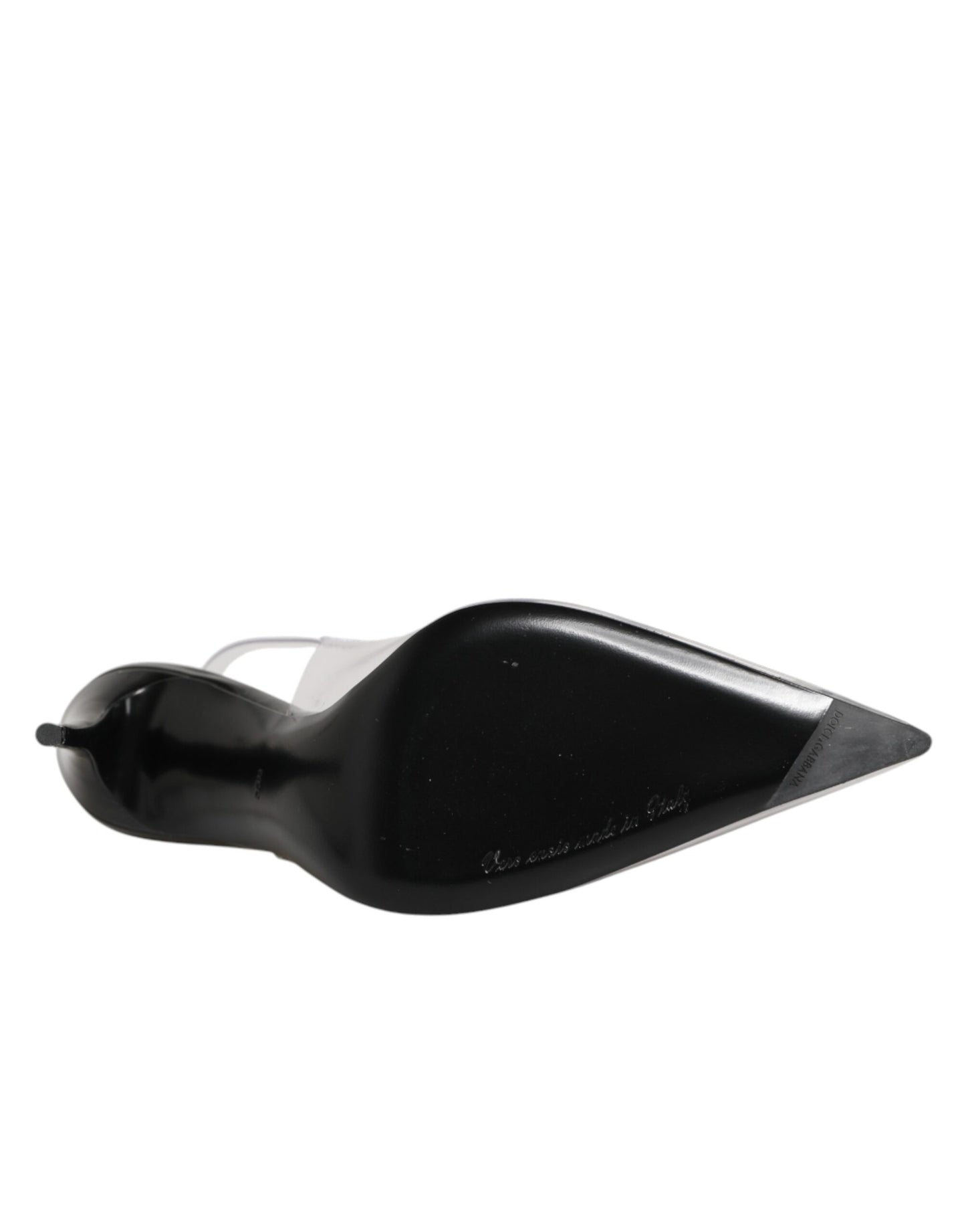 Dolce & Gabbana Black Leather Clear PVC Slingback Pumps Shoes Curated Luxury Accessories by Orvyn