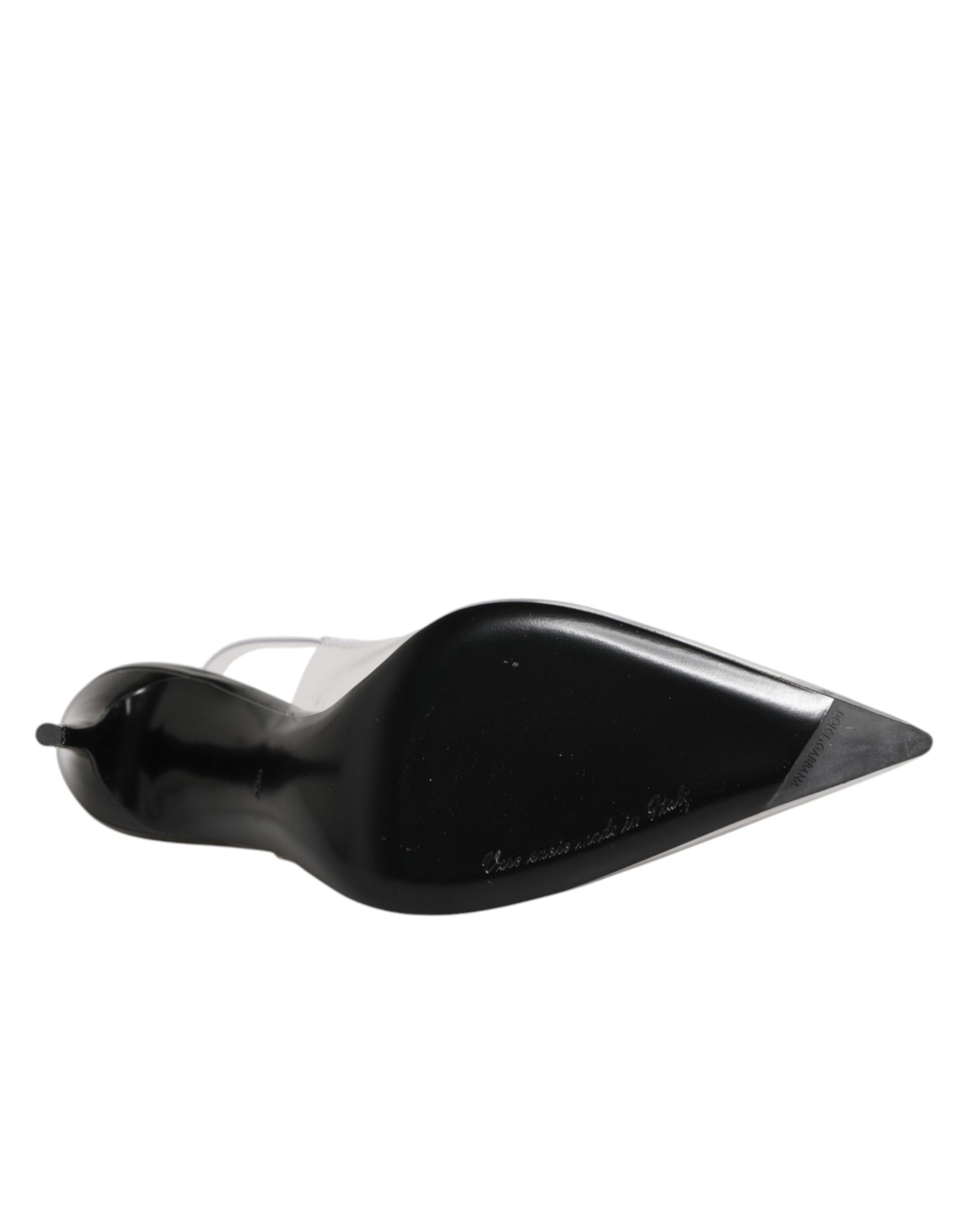 Dolce & Gabbana Black Leather Clear PVC Slingback Pumps Shoes Curated Luxury Accessories by Orvyn