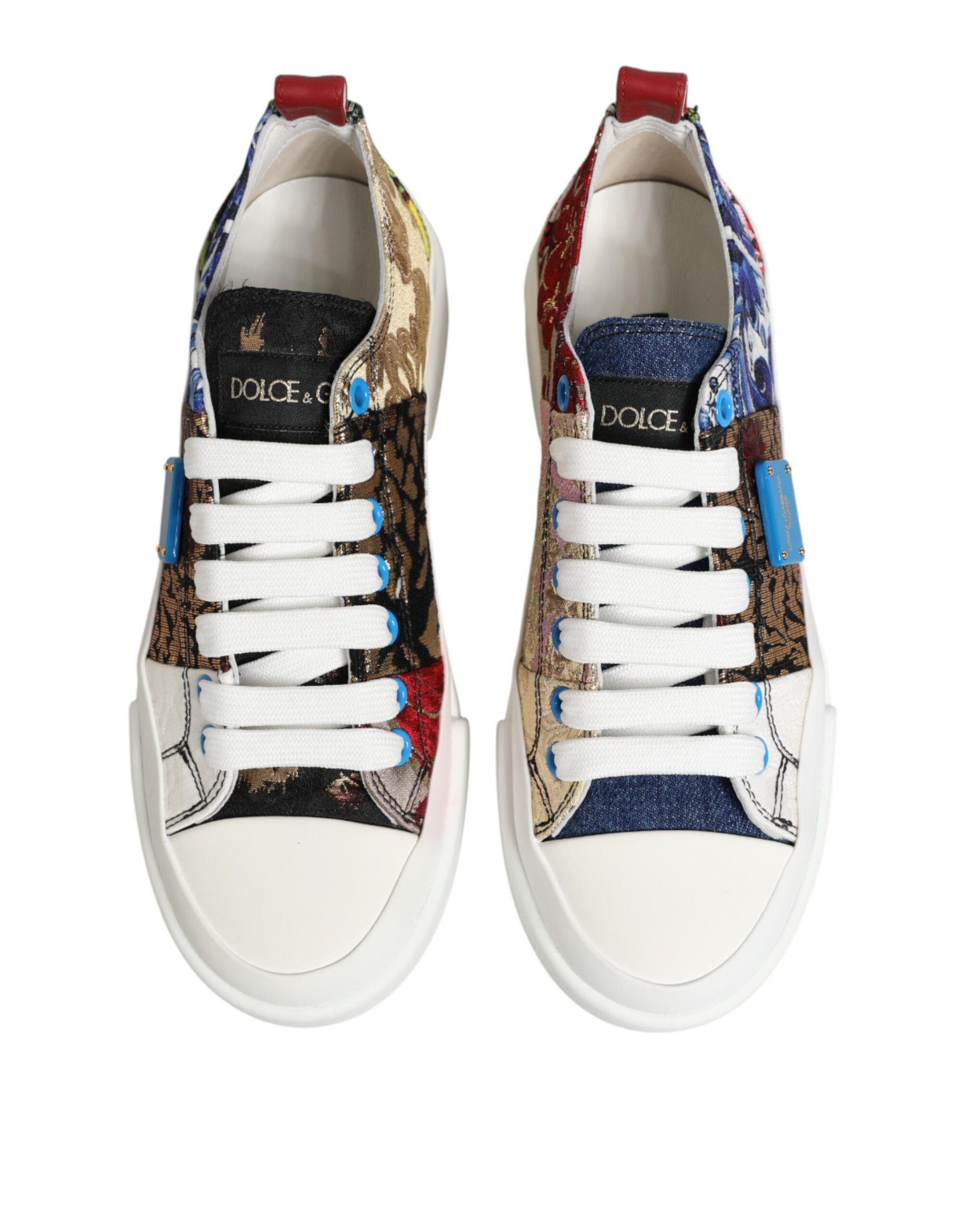 Dolce & Gabbana Multicolor Patchwork Low Top Sneakers Shoes Curated Luxury Accessories by Orvyn