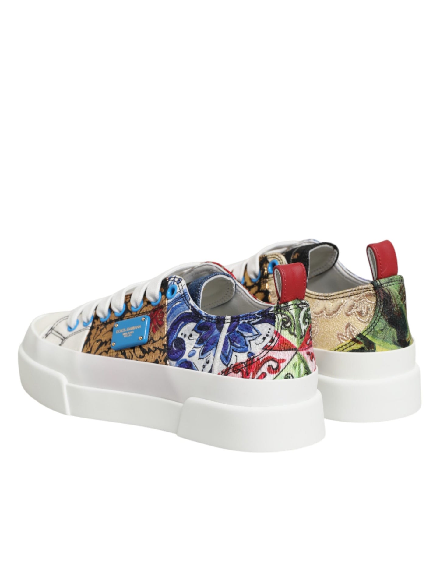 Dolce & Gabbana Multicolor Patchwork Low Top Sneakers Shoes Curated Luxury Accessories by Orvyn