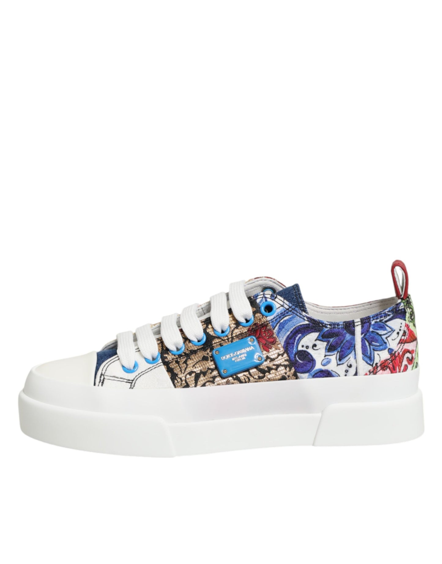 Dolce & Gabbana Multicolor Patchwork Low Top Sneakers Shoes Curated Luxury Accessories by Orvyn