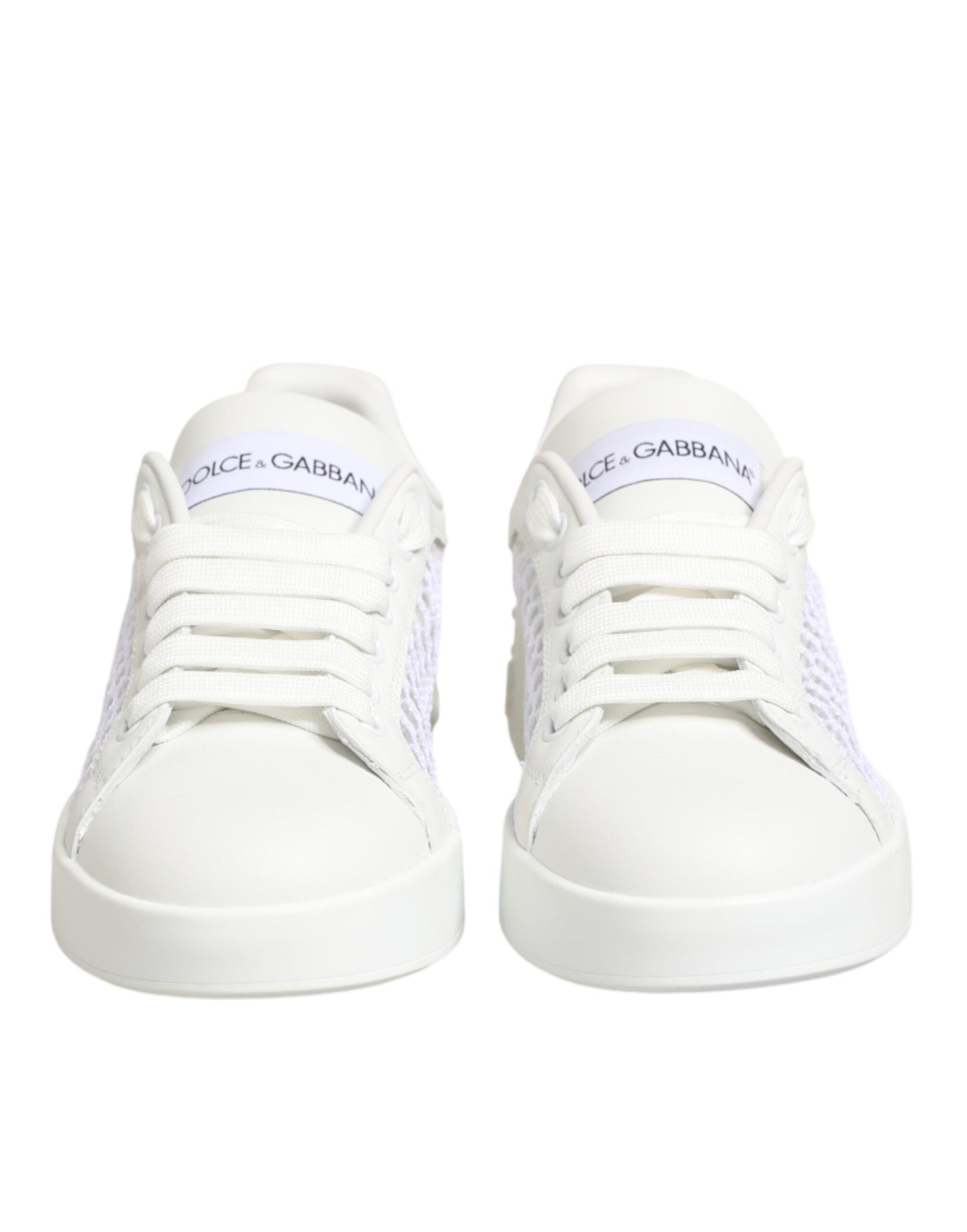 Dolce & Gabbana White Mesh Inserts Low Top Sneakers Shoes Curated Luxury Accessories by Orvyn