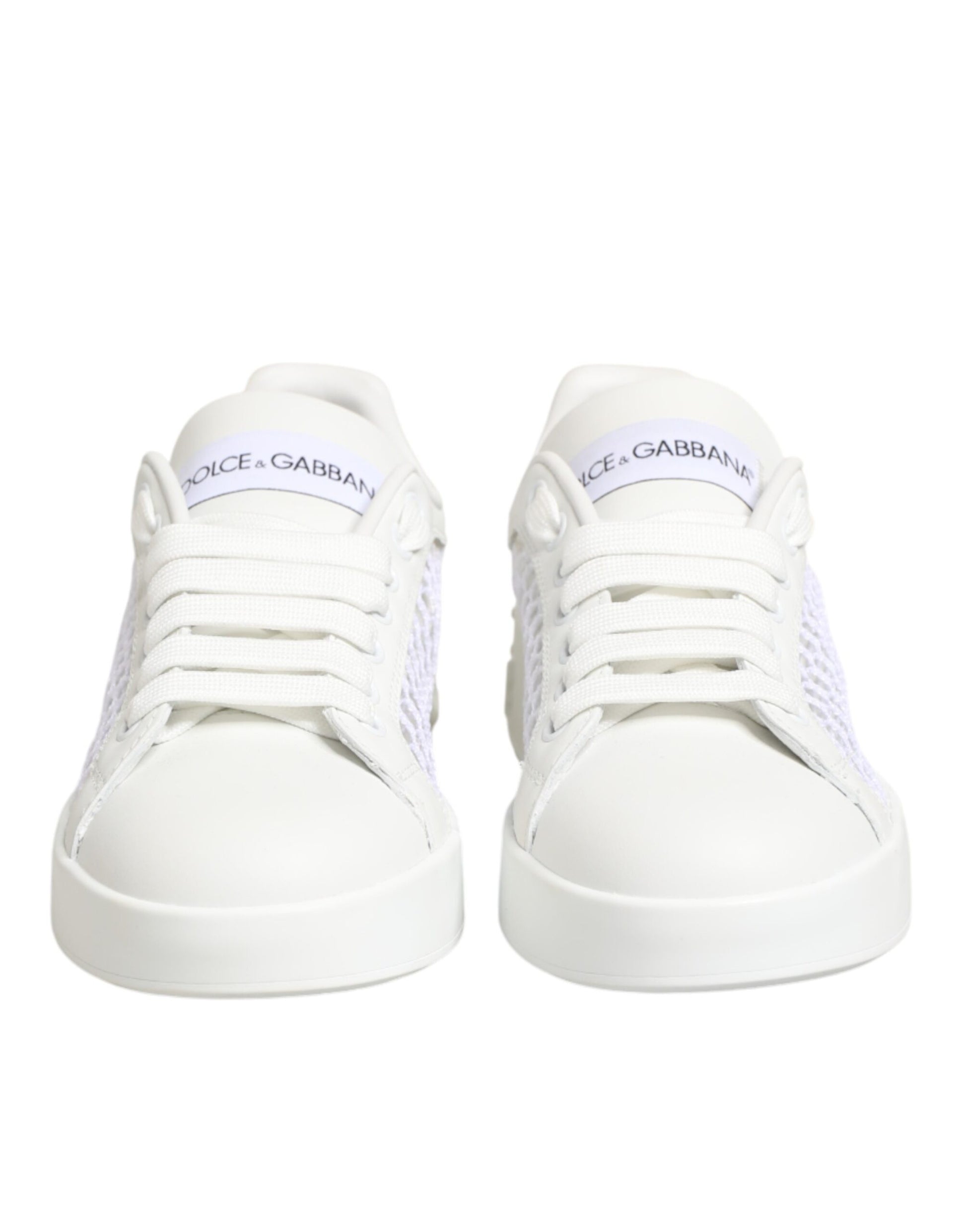 Dolce & Gabbana White Mesh Inserts Low Top Sneakers Shoes Curated Luxury Accessories by Orvyn