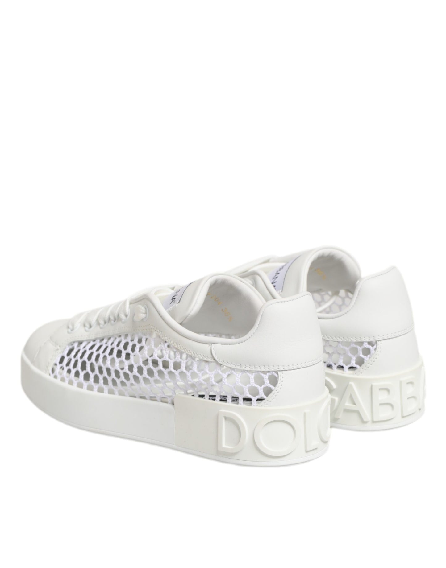 Dolce & Gabbana White Mesh Inserts Low Top Sneakers Shoes Curated Luxury Accessories by Orvyn