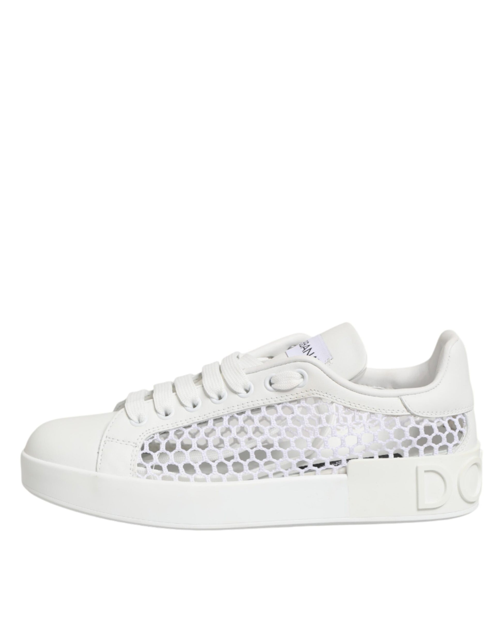 Dolce & Gabbana White Mesh Inserts Low Top Sneakers Shoes Curated Luxury Accessories by Orvyn