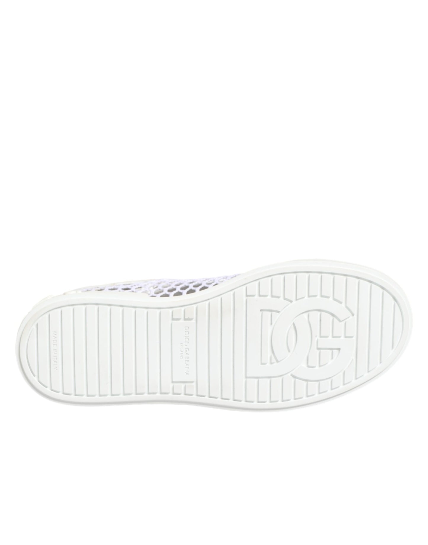 Dolce & Gabbana White Mesh Inserts Low Top Sneakers Shoes Curated Luxury Accessories by Orvyn