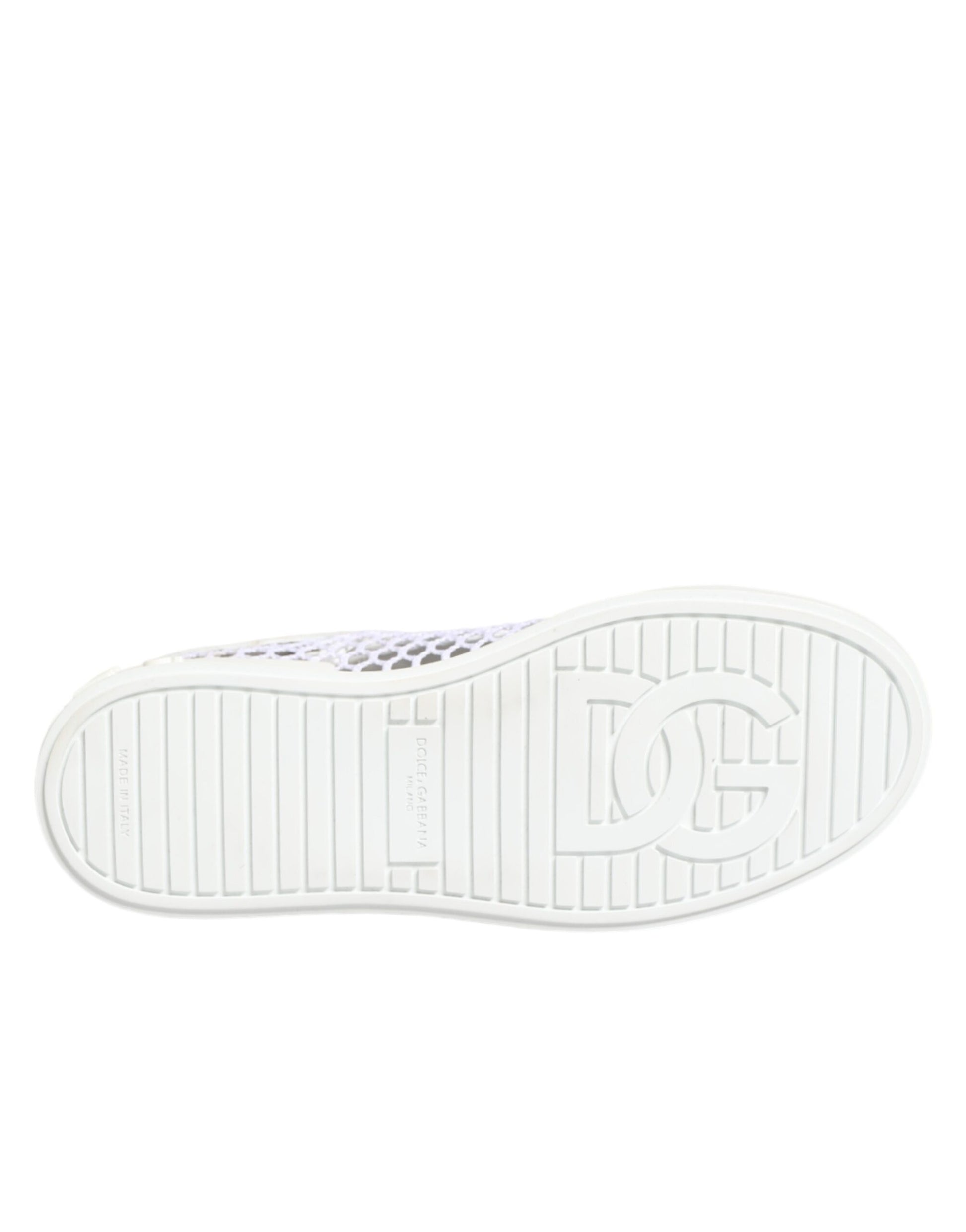 Dolce & Gabbana White Mesh Inserts Low Top Sneakers Shoes Curated Luxury Accessories by Orvyn