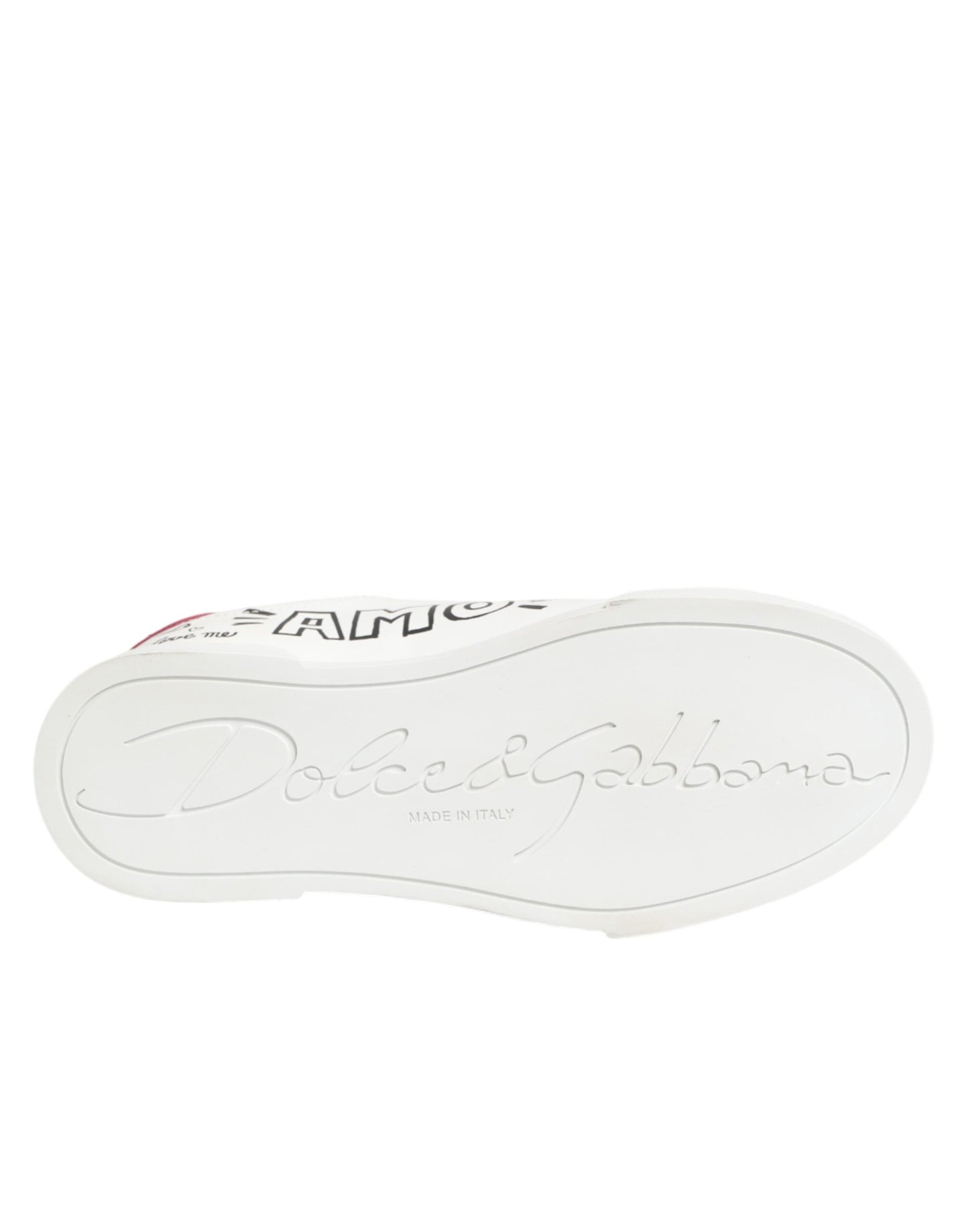 Dolce & Gabbana White Leather Graffiti Low Top Sneakers Shoes Curated Luxury Accessories by Orvyn
