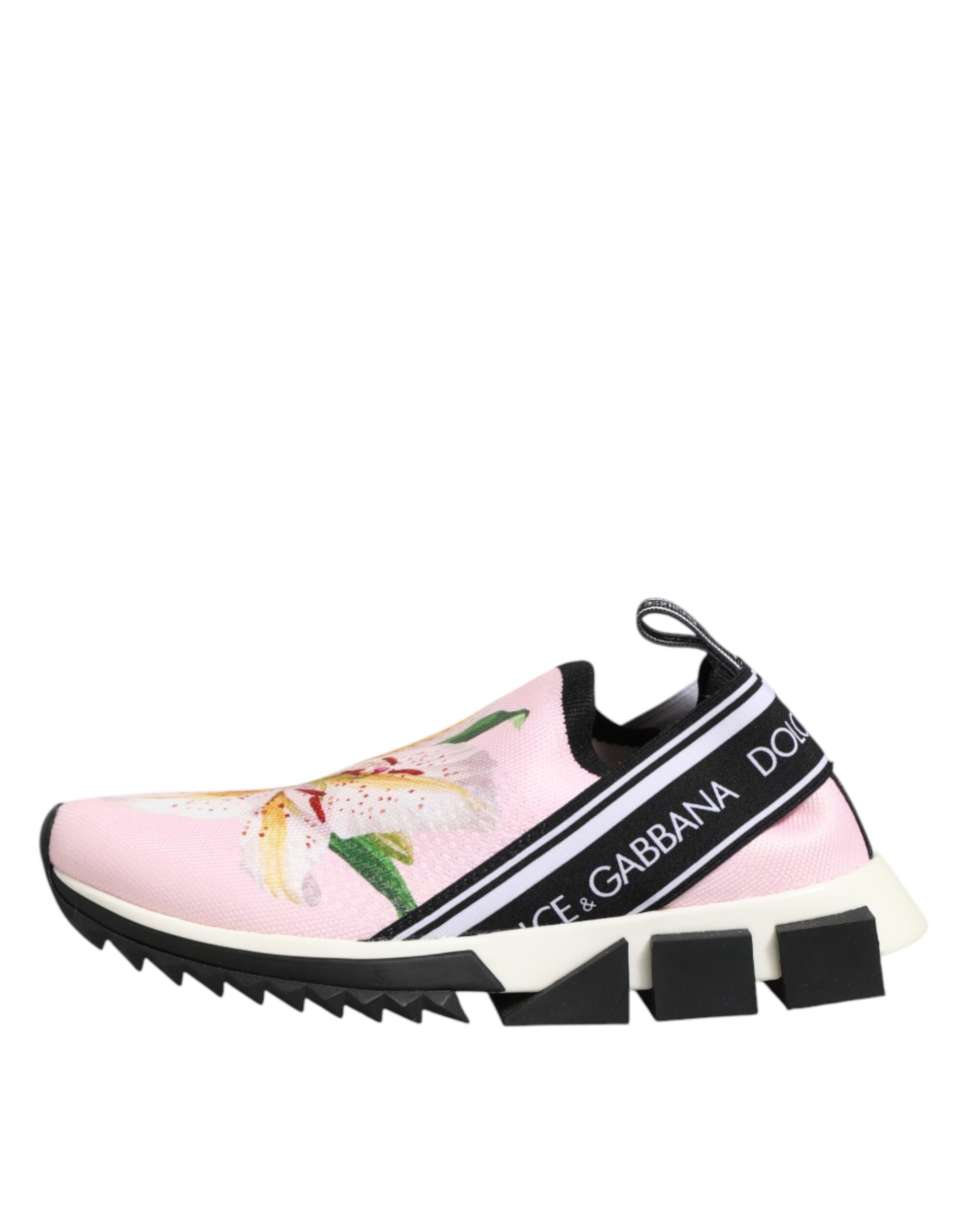 Dolce & Gabbana Pink Floral Sorrento Low Top Sneakers Shoes Curated Luxury Accessories by Orvyn