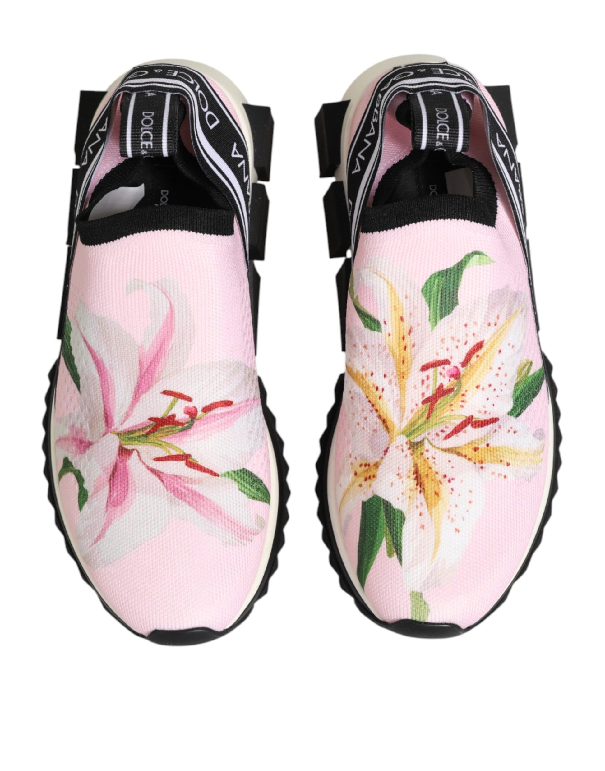 Dolce & Gabbana Pink Floral Sorrento Low Top Sneakers Shoes Curated Luxury Accessories by Orvyn