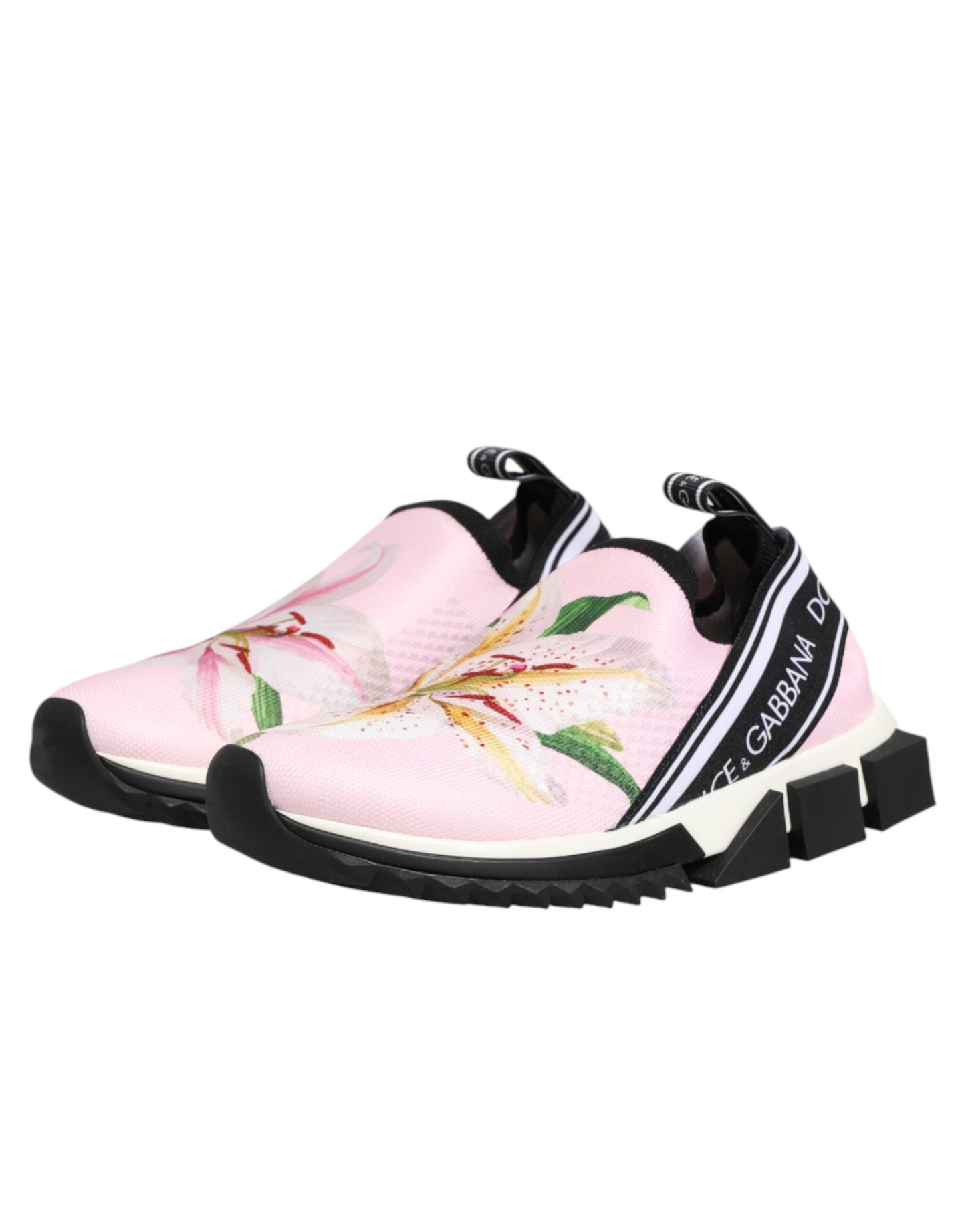 Dolce & Gabbana Pink Floral Sorrento Low Top Sneakers Shoes Curated Luxury Accessories by Orvyn