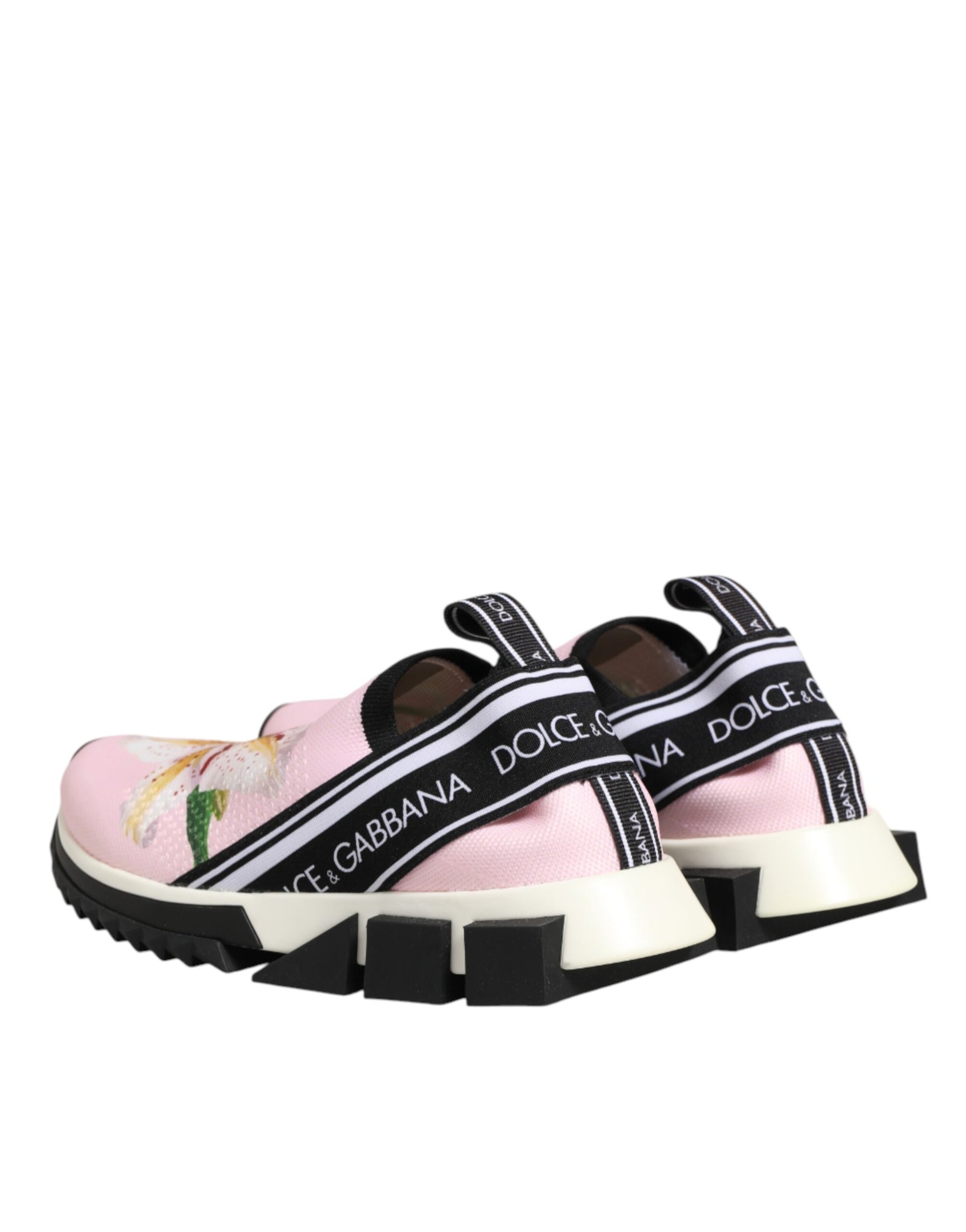 Dolce & Gabbana Pink Floral Sorrento Low Top Sneakers Shoes Curated Luxury Accessories by Orvyn