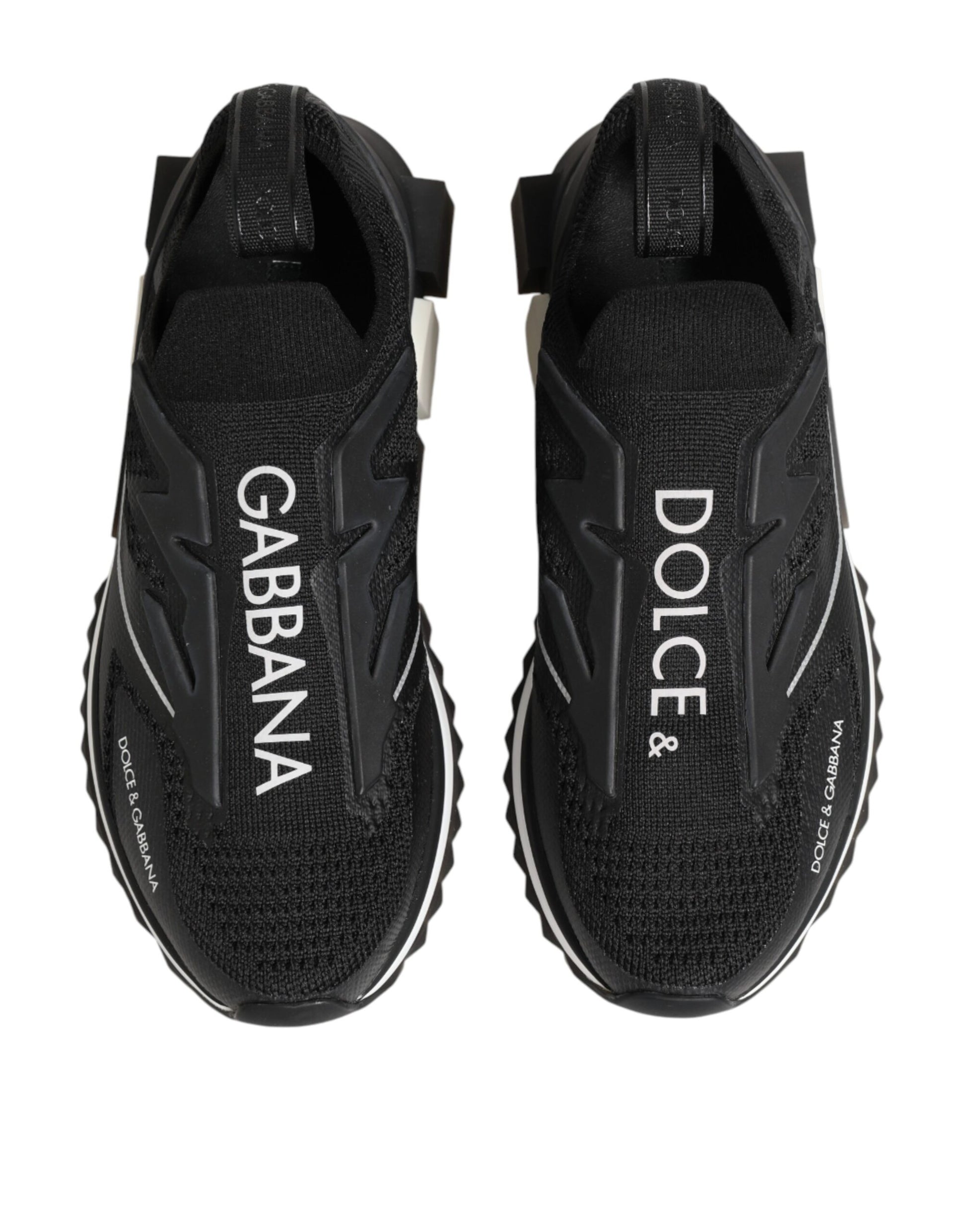 Dolce & Gabbana Black SORRENTO Sport Stretch Sneakers Shoes Curated Luxury Accessories by Orvyn