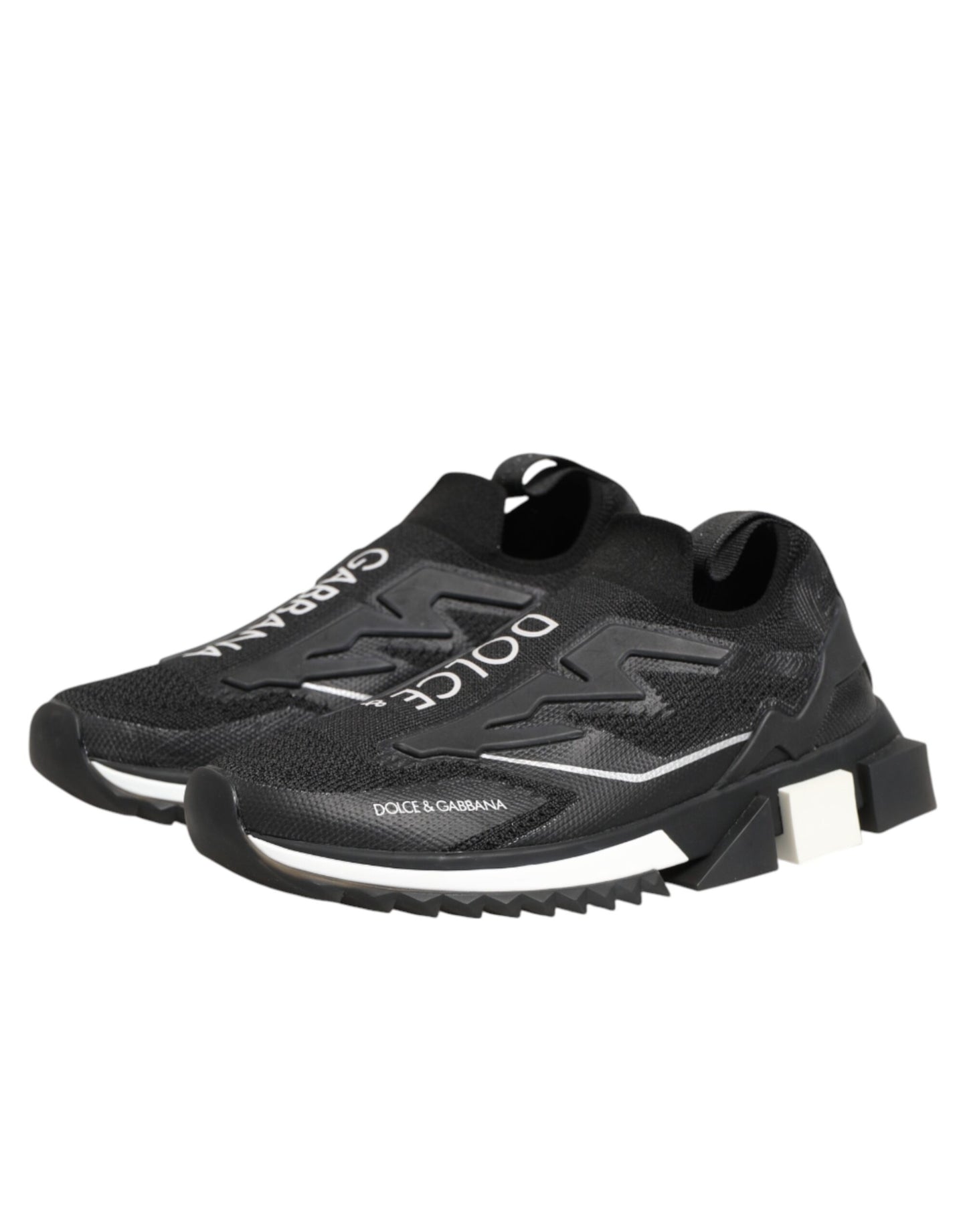 Dolce & Gabbana Black SORRENTO Sport Stretch Sneakers Shoes Curated Luxury Accessories by Orvyn