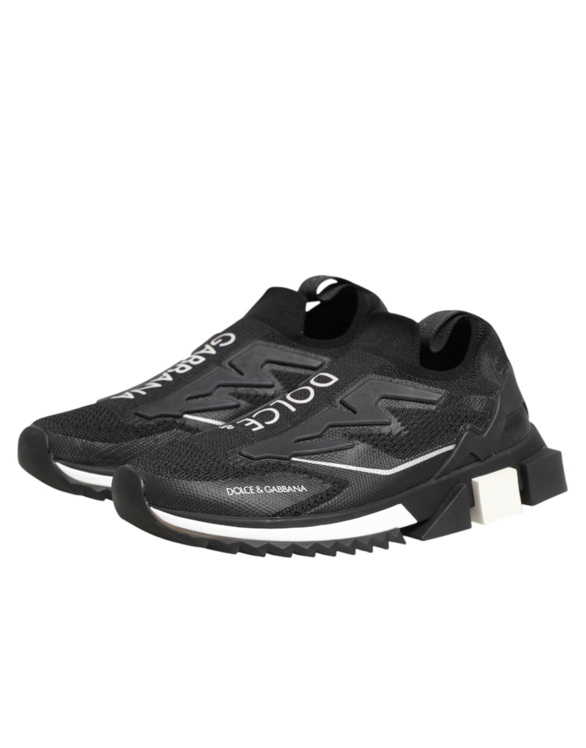 Dolce & Gabbana Black SORRENTO Sport Stretch Sneakers Shoes Curated Luxury Accessories by Orvyn