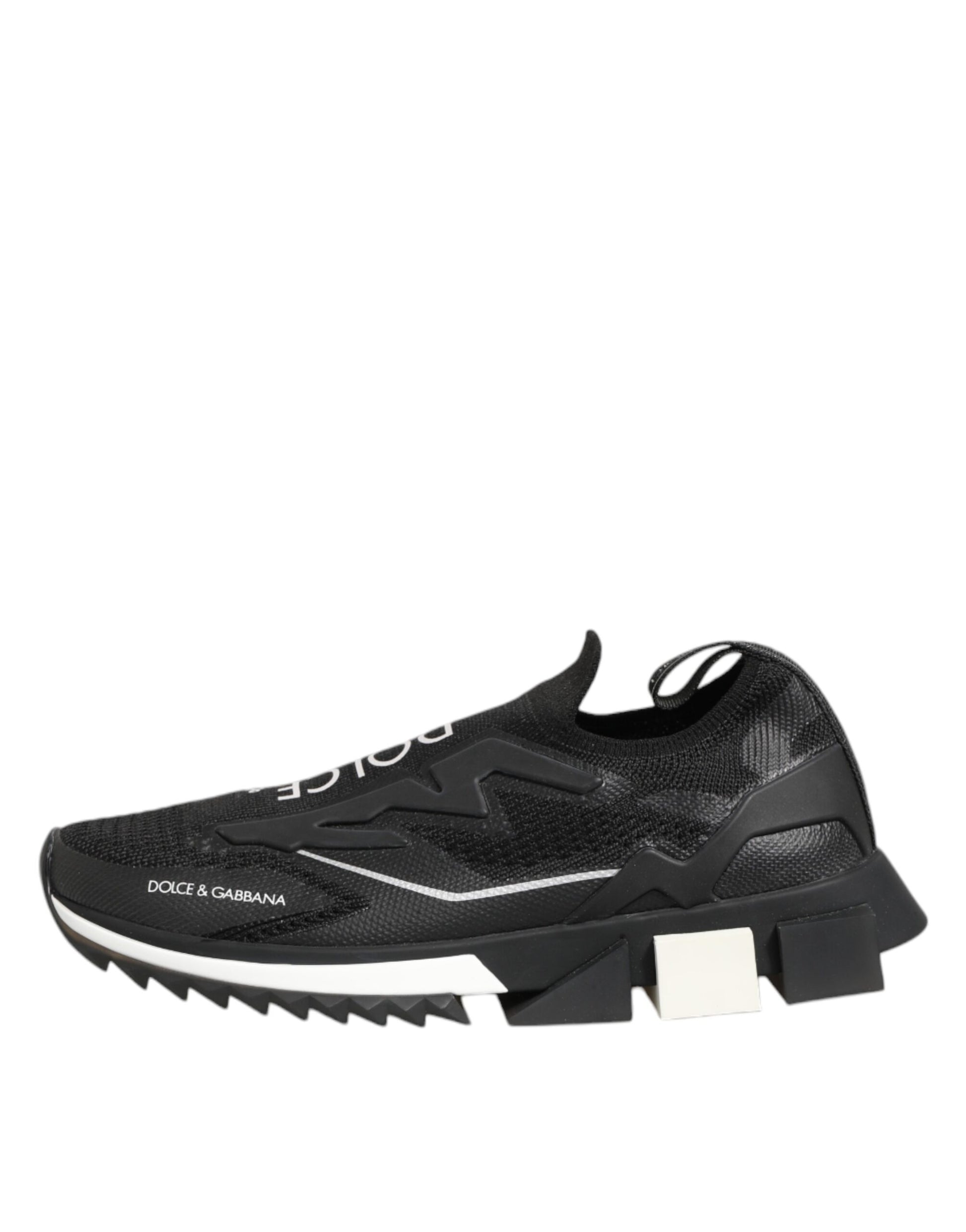 Dolce & Gabbana Black SORRENTO Sport Stretch Sneakers Shoes Curated Luxury Accessories by Orvyn