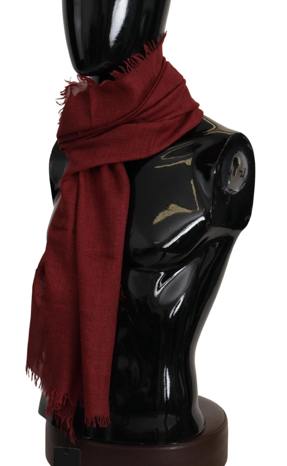 Dolce & Gabbana Red DG Crown Cashmere Silk Shawl Fringe Wrap Scarf Curated Luxury Accessories by Orvyn