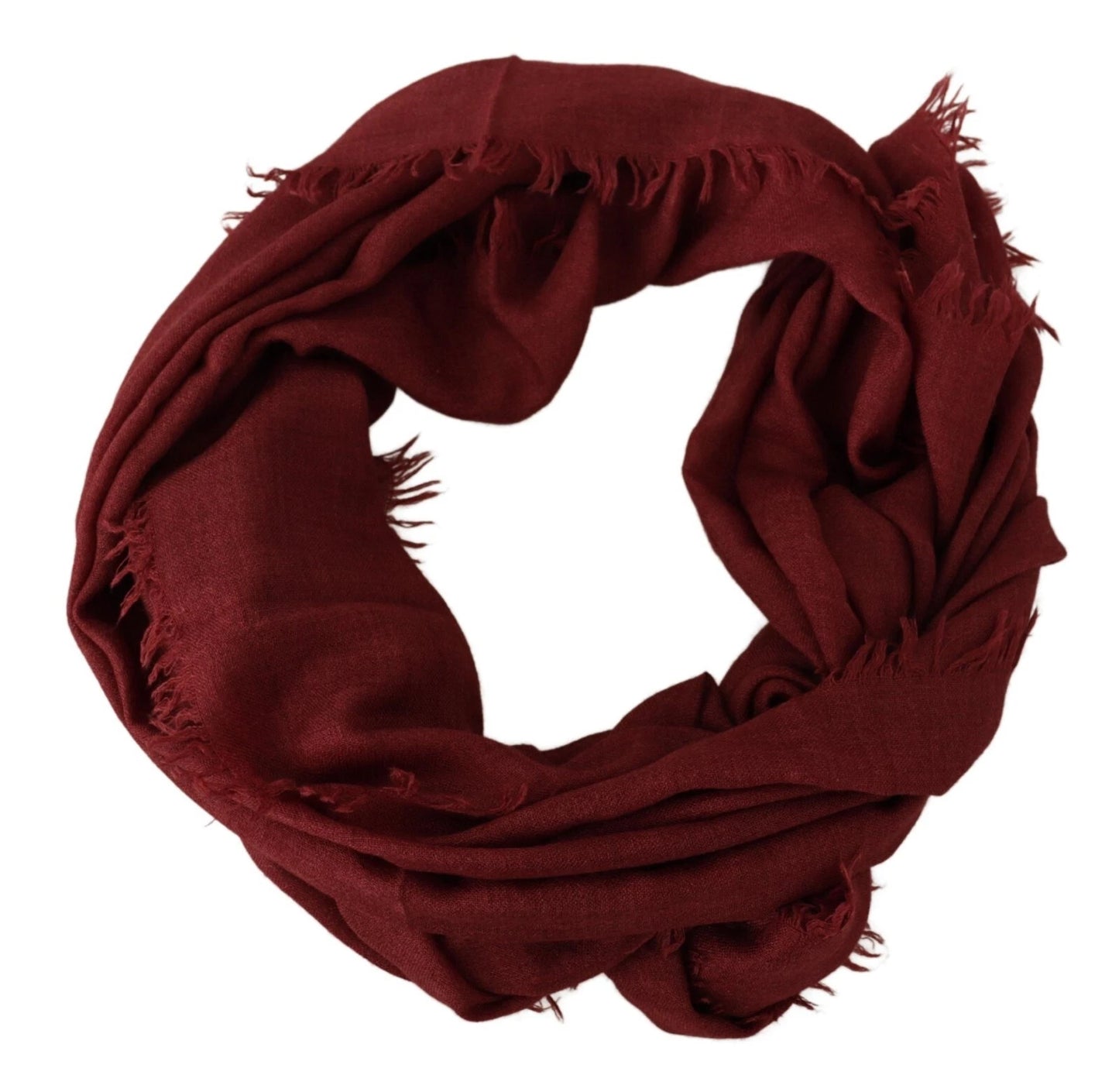 Dolce & Gabbana Red DG Crown Cashmere Silk Shawl Fringe Wrap Scarf Curated Luxury Accessories by Orvyn