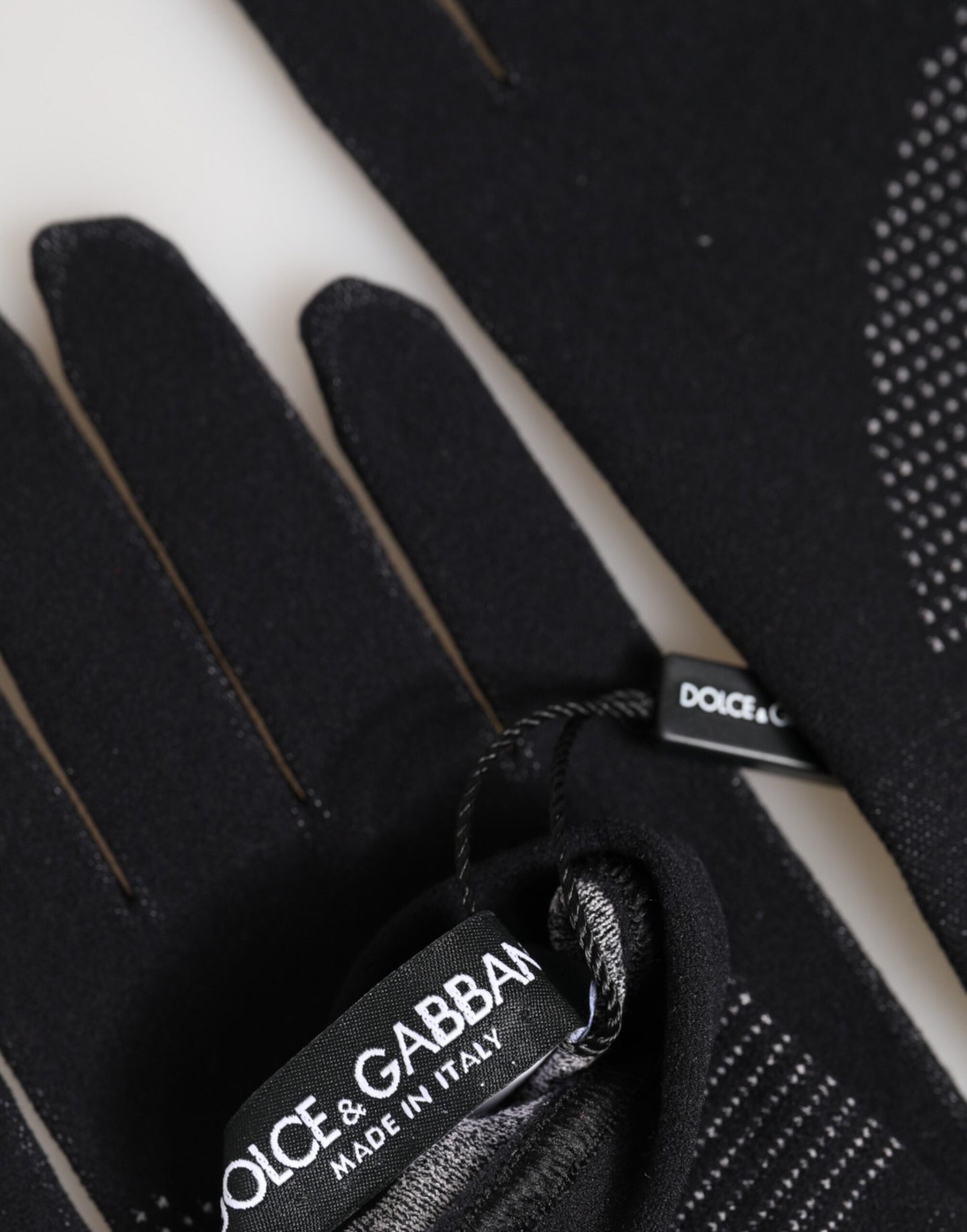 Dolce & Gabbana Black DG Logo Cotton Hands Mitten Men Gloves Curated Luxury Accessories by Orvyn