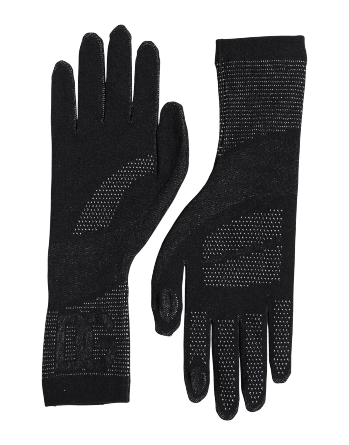 Dolce & Gabbana Black DG Logo Cotton Hands Mitten Men Gloves Curated Luxury Accessories by Orvyn
