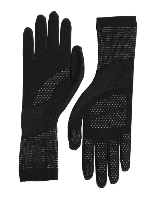 Dolce & Gabbana Black DG Logo Cotton Hands Mitten Men Gloves Curated Luxury Accessories by Orvyn