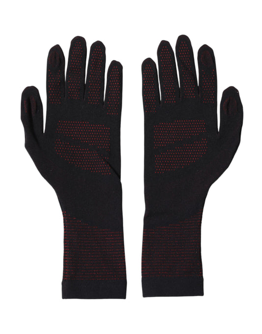 Dolce & Gabbana Black DG Logo Cotton Hands Mitten Men Gloves Curated Luxury Accessories by Orvyn