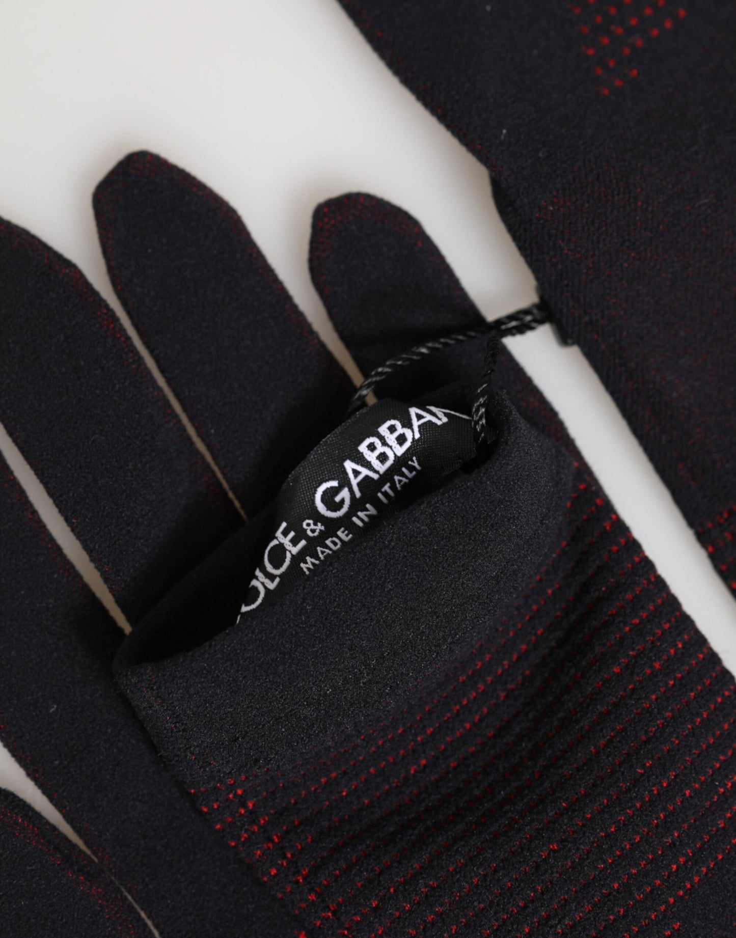 Dolce & Gabbana Black DG Logo Cotton Hands Mitten Men Gloves Curated Luxury Accessories by Orvyn