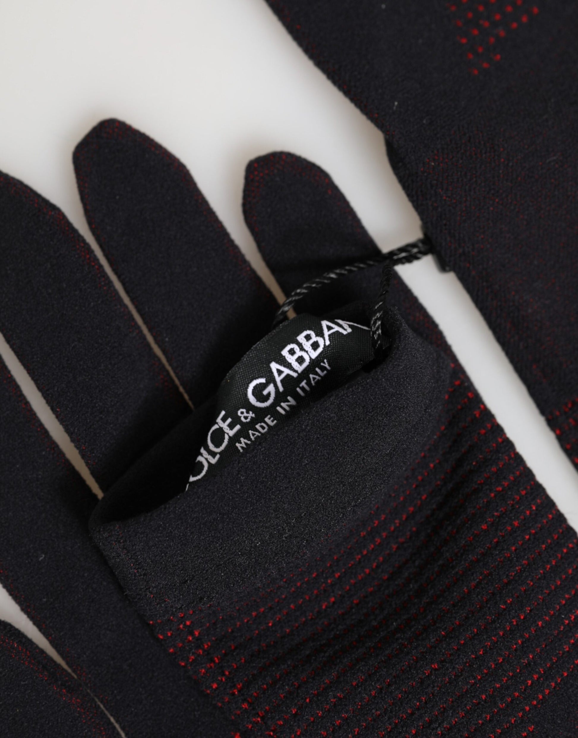 Dolce & Gabbana Black DG Logo Cotton Hands Mitten Men Gloves Curated Luxury Accessories by Orvyn