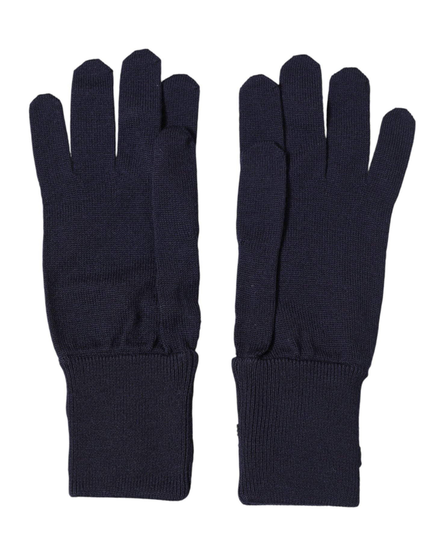 Dolce & Gabbana Blue Wool Knit #DGLovesLondon Embroidered Mitten Gloves Curated Luxury Accessories by Orvyn
