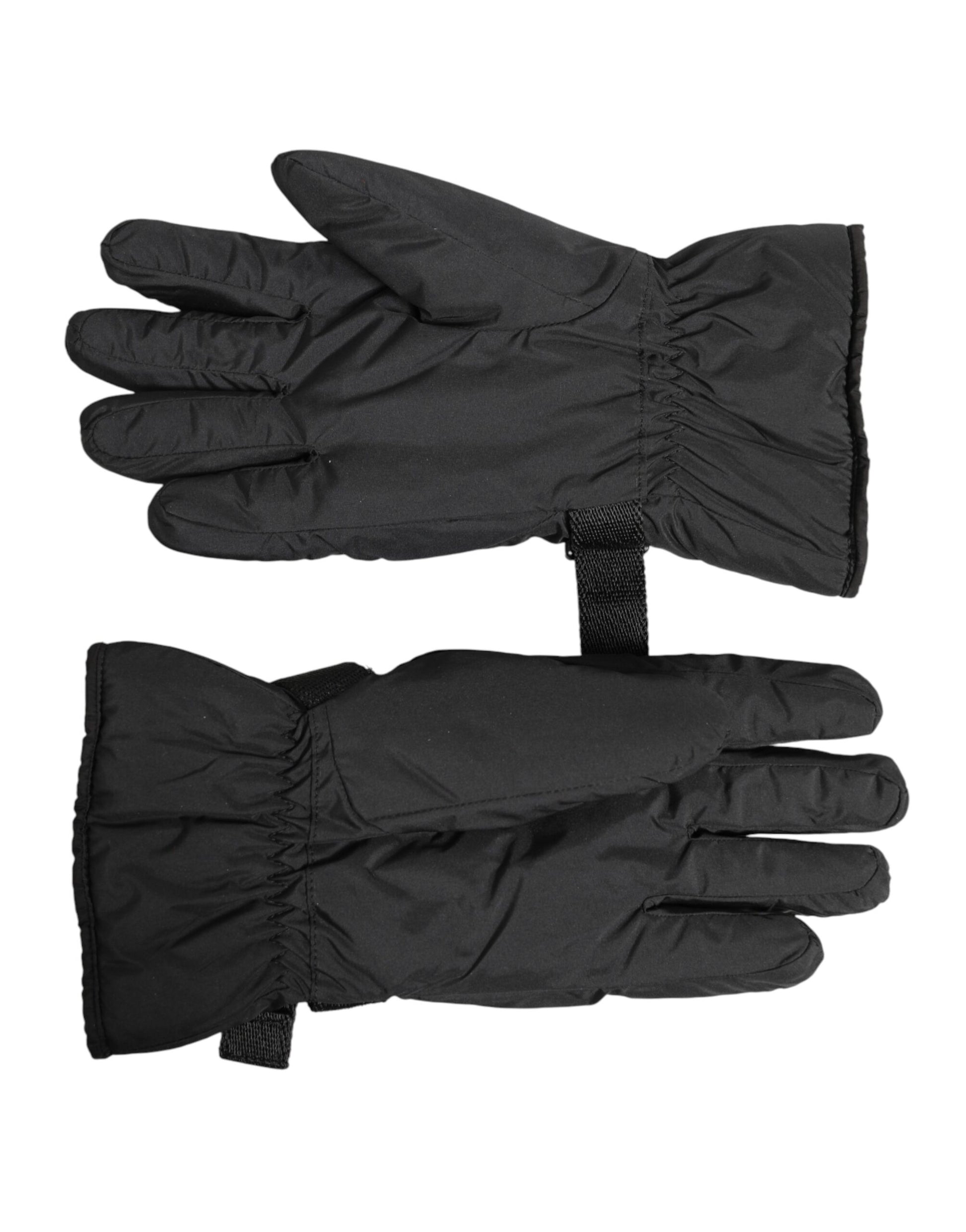Dolce & Gabbana Black Windproof Ski Winter Warm Non Slip Gloves Curated Luxury Accessories by Orvyn