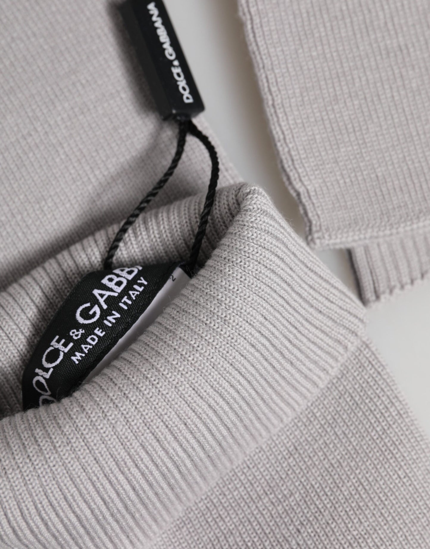 Dolce & Gabbana Gray Virgin Wool Knitted Fingerless Men Gloves Curated Luxury Accessories by Orvyn