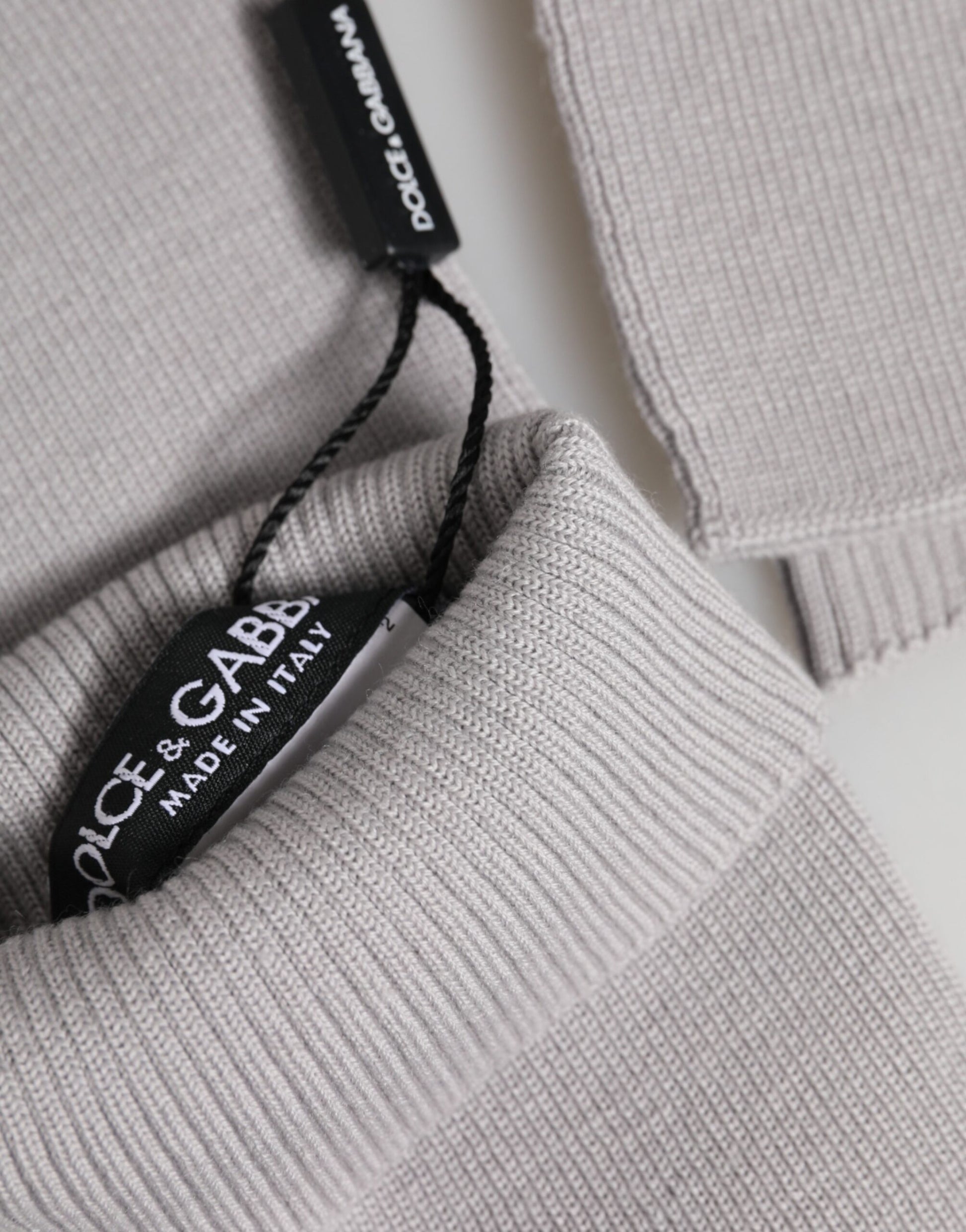 Dolce & Gabbana Gray Virgin Wool Knitted Fingerless Men Gloves Curated Luxury Accessories by Orvyn