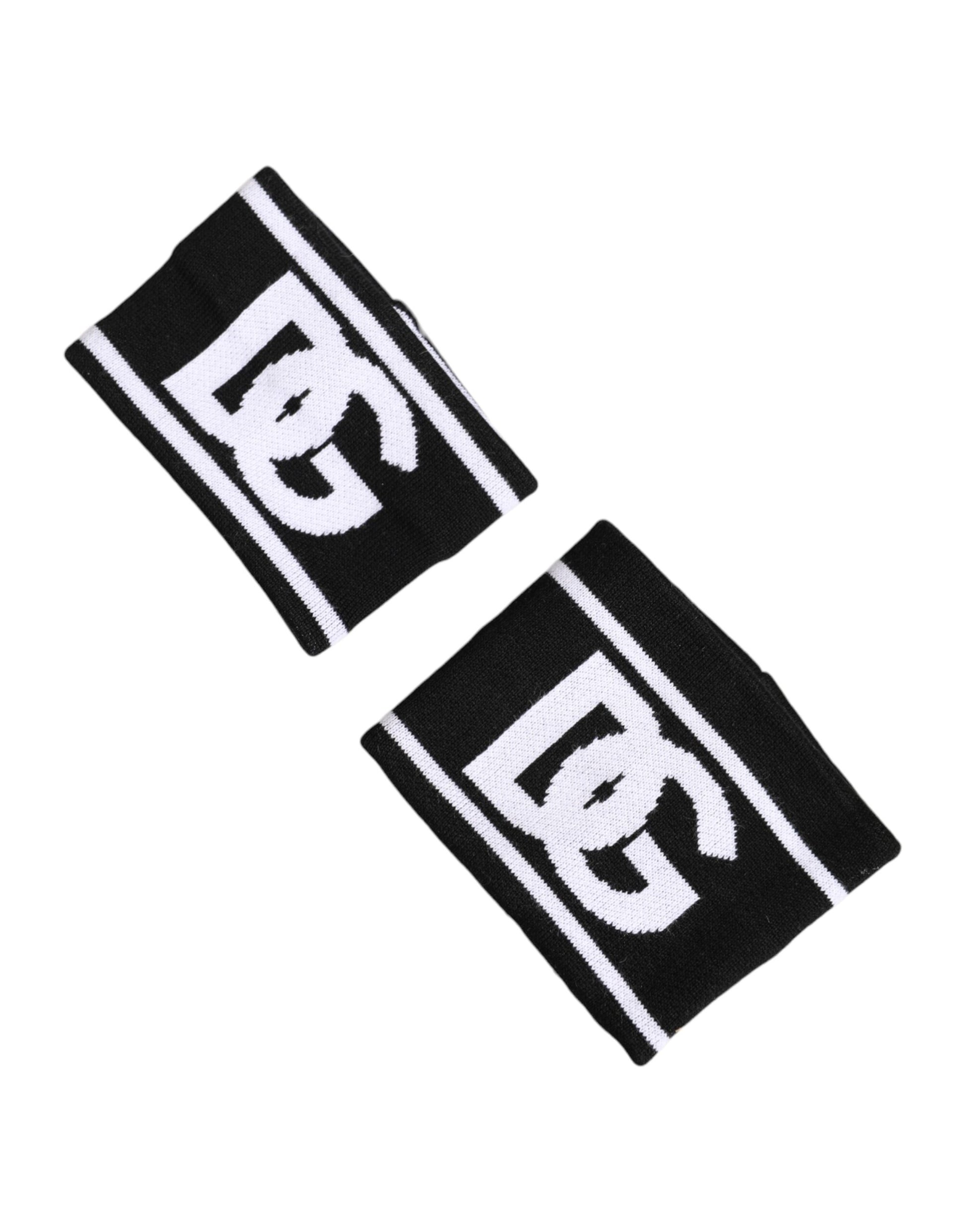 Dolce & Gabbana Black White DG Logo Cotton 1 Pair One Wristband Curated Luxury Accessories by Orvyn