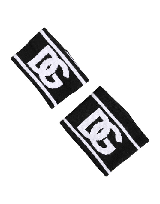 Dolce & Gabbana Black White DG Logo Cotton 1 Pair One Wristband Curated Luxury Accessories by Orvyn