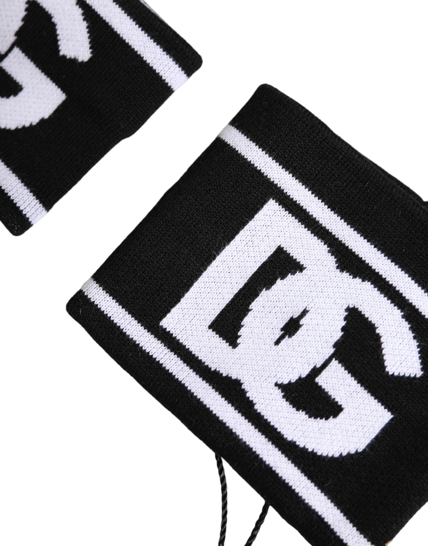 Dolce & Gabbana Black White DG Logo Cotton 1 Pair One Wristband Curated Luxury Accessories by Orvyn