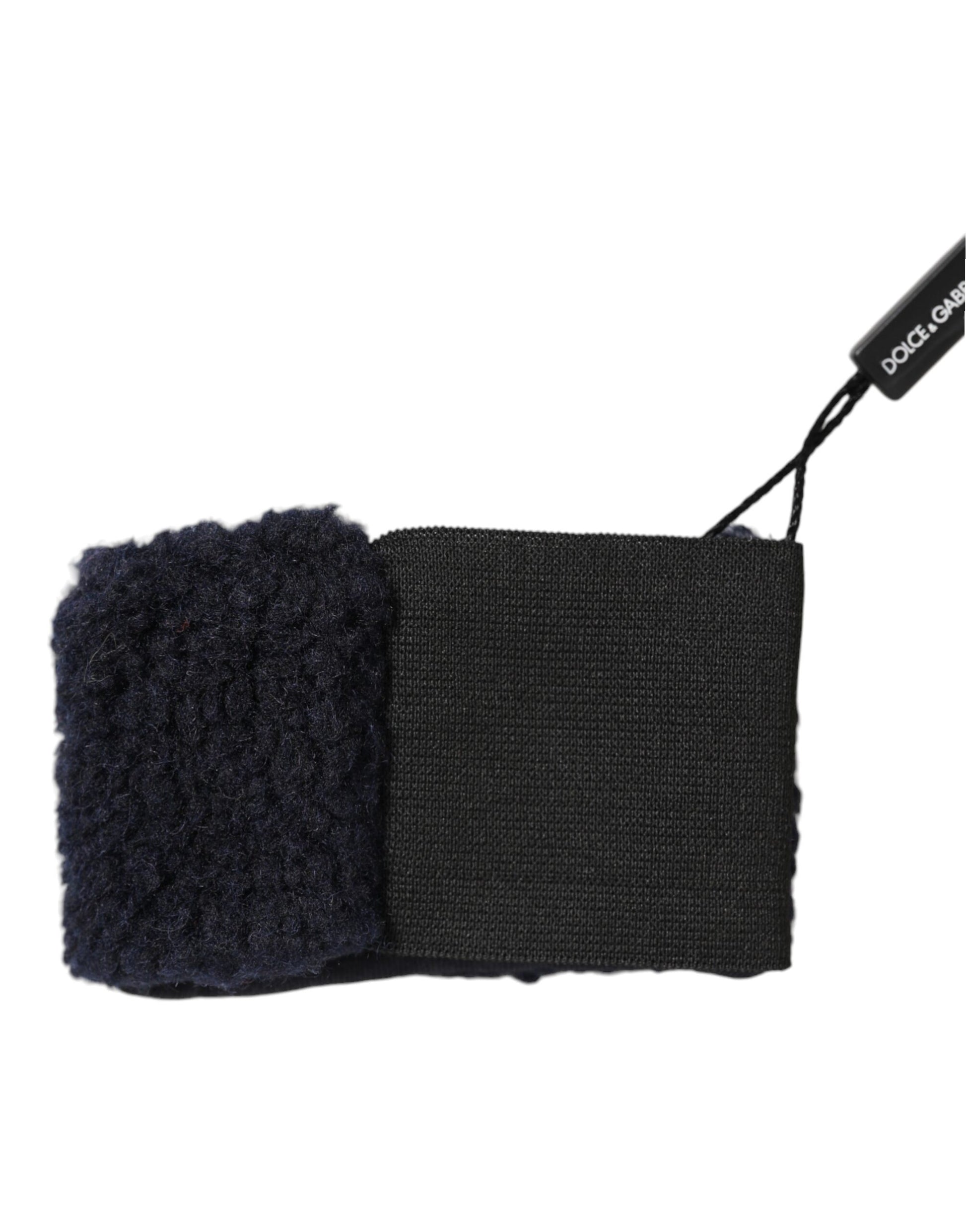Dolce & Gabbana Black Wool Knitted Sweatbands Men Wristband Curated Luxury Accessories by Orvyn