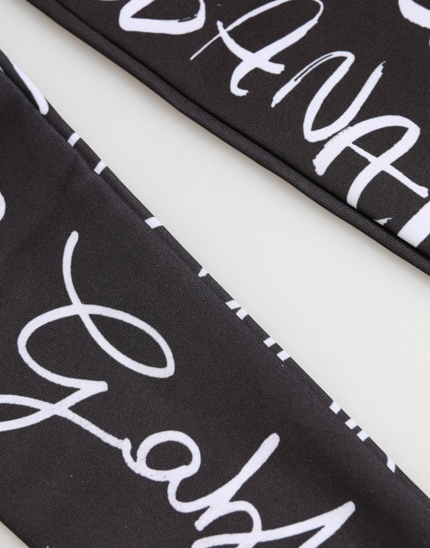 Dolce & Gabbana Black White DG Logo Elbow Length Mitten Gloves Curated Luxury Accessories by Orvyn